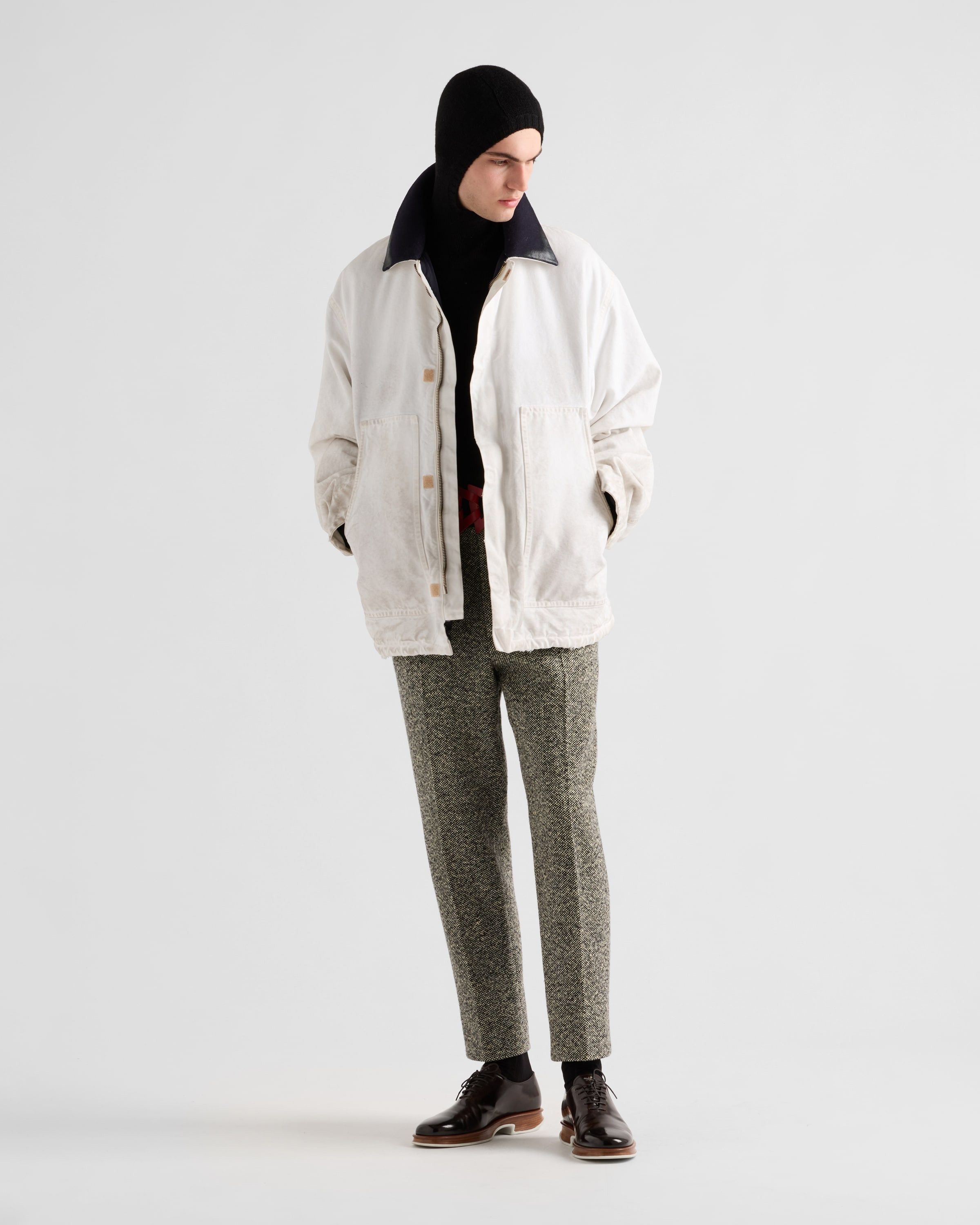 Prada o1bcso1str1025 Canvas Old Cotton Jacket in White Size US XL / EU 56 / 4 - 2 Thumbnail