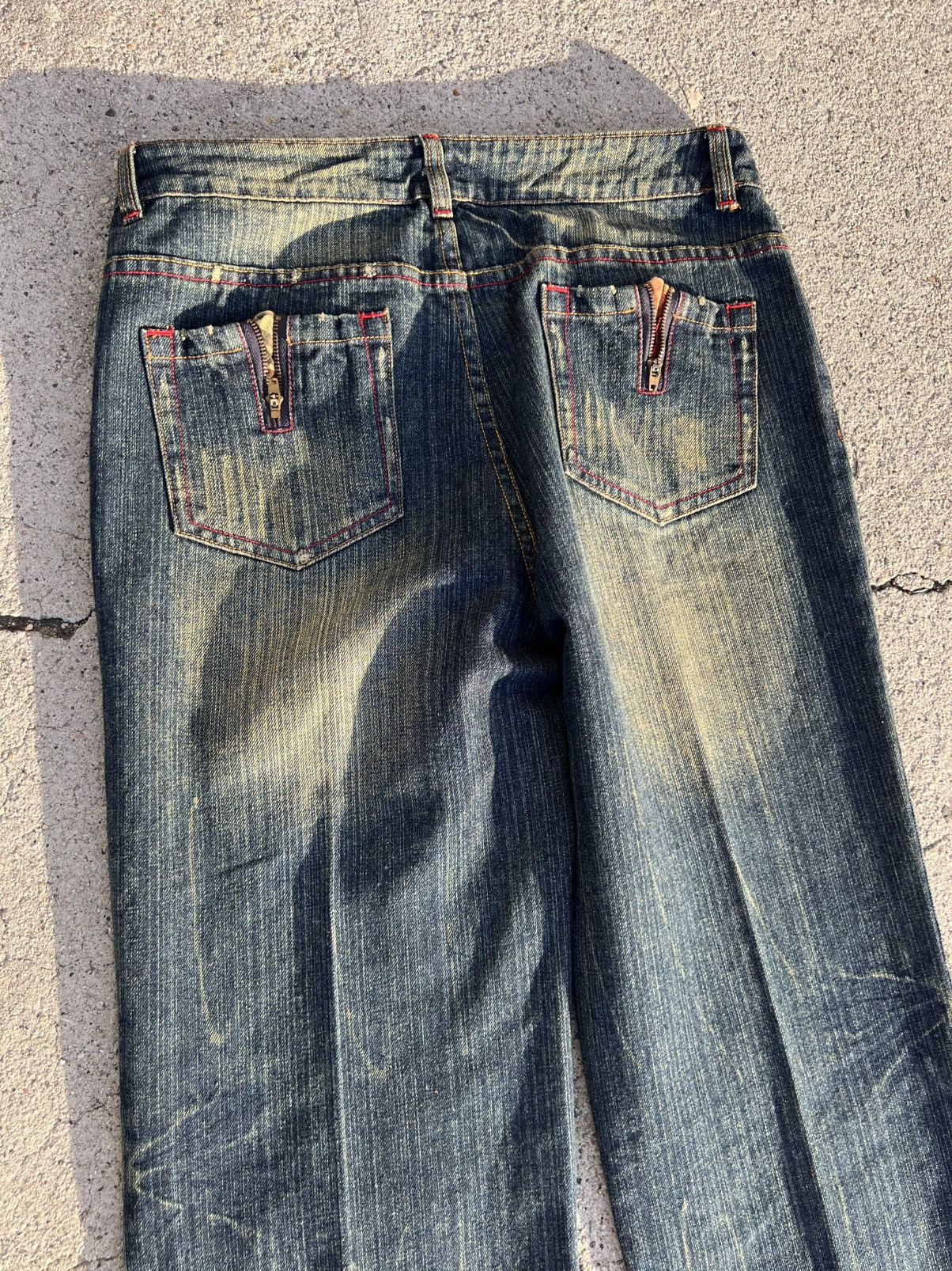 Vintage Y2K 2000’s Vintage Rain Blue Denim Plaid Retro Jeans Pants Size 28" / US 6 / IT 42 - 6 Thumbnail