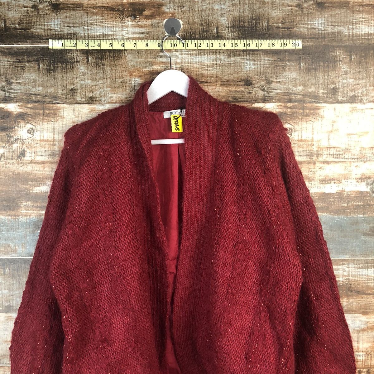 Homespun Knitwear Art Galde Red vintage Cardigan mohair Knitwear #A2265 Size XL / US 12-14 / IT 48-50 - 2 Thumbnail