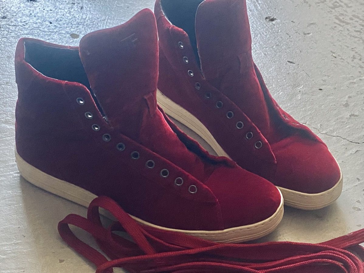 Tom Ford Tom Ford high top red velvet sneakers Size US 10.5 / EU 43-44 - 4 Thumbnail