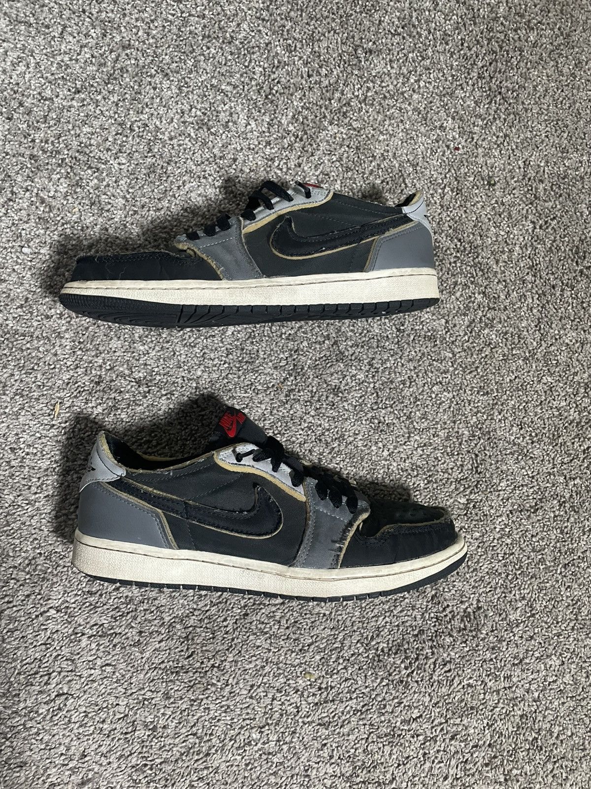 Nike Jordan 1 Low OG EX Black and Grey Sneaker Shoes Size US 9 / EU 42 - 7 Thumbnail