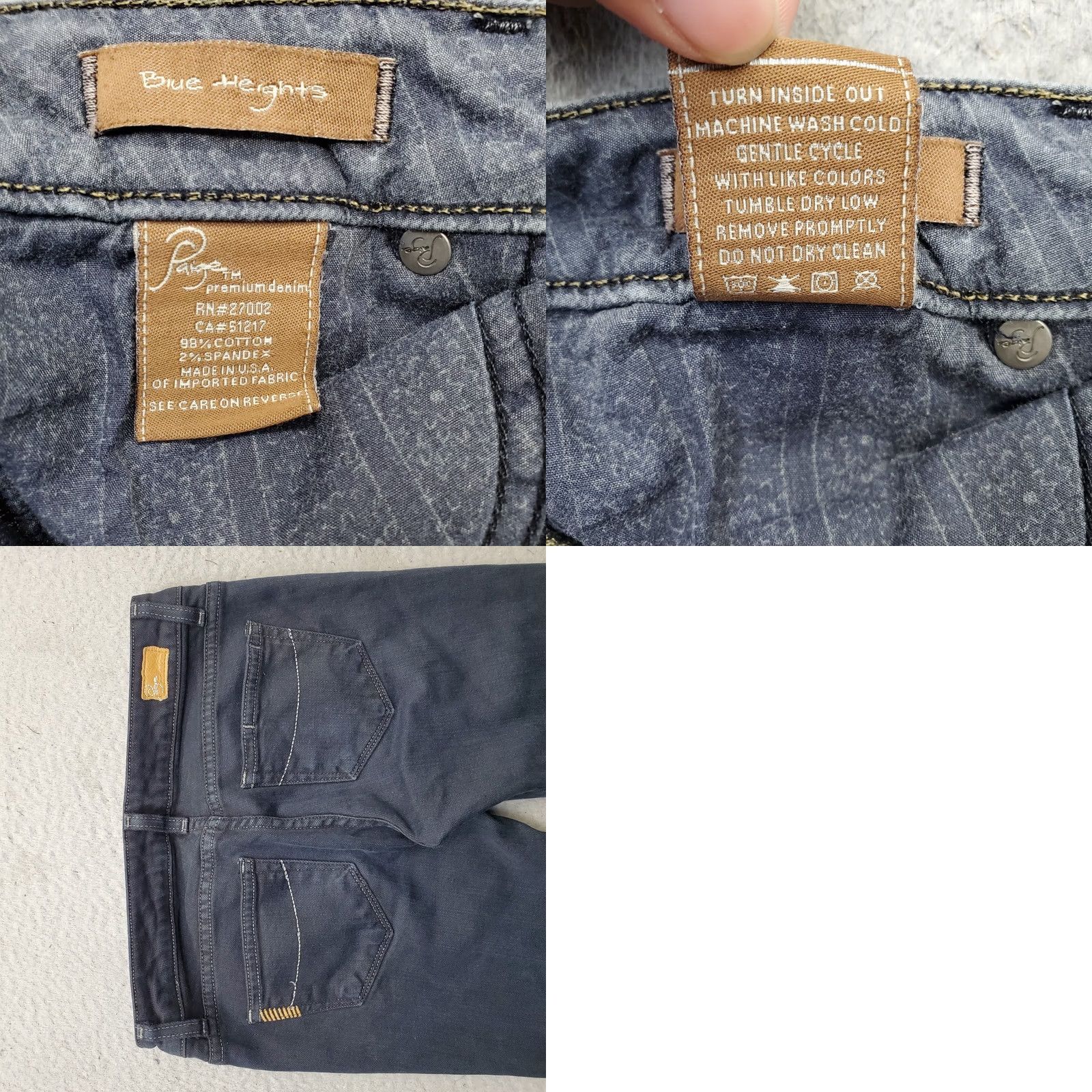 Paige Paige Jeans Womens 26 Blue Premium Denim Stretch Cotton Dark Wash Skinny Leg Shirt? Size 26" / US 2 / IT 38 - 8 Thumbnail