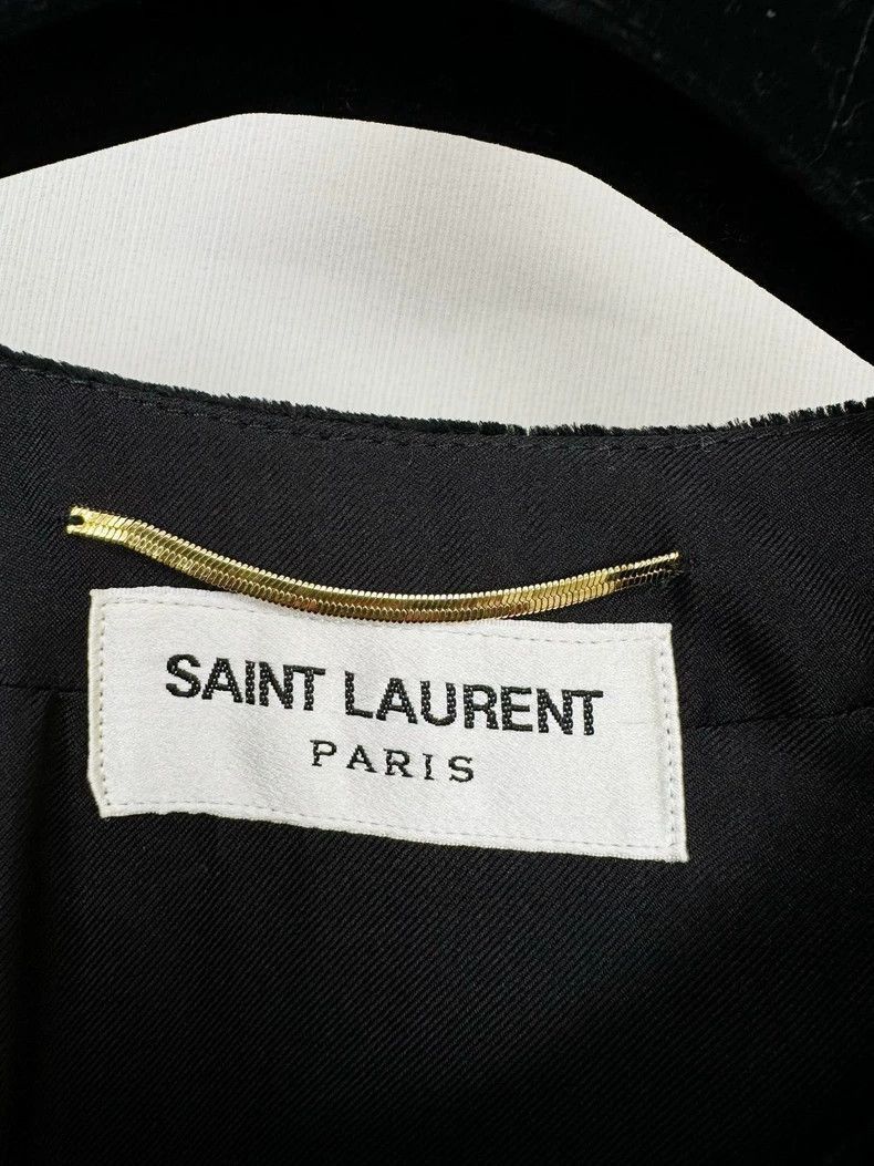 Saint Laurent Paris Saint Laurent Velvet Dress with White Beading-2507 Size L / US 10 / IT 46 - 8 Thumbnail