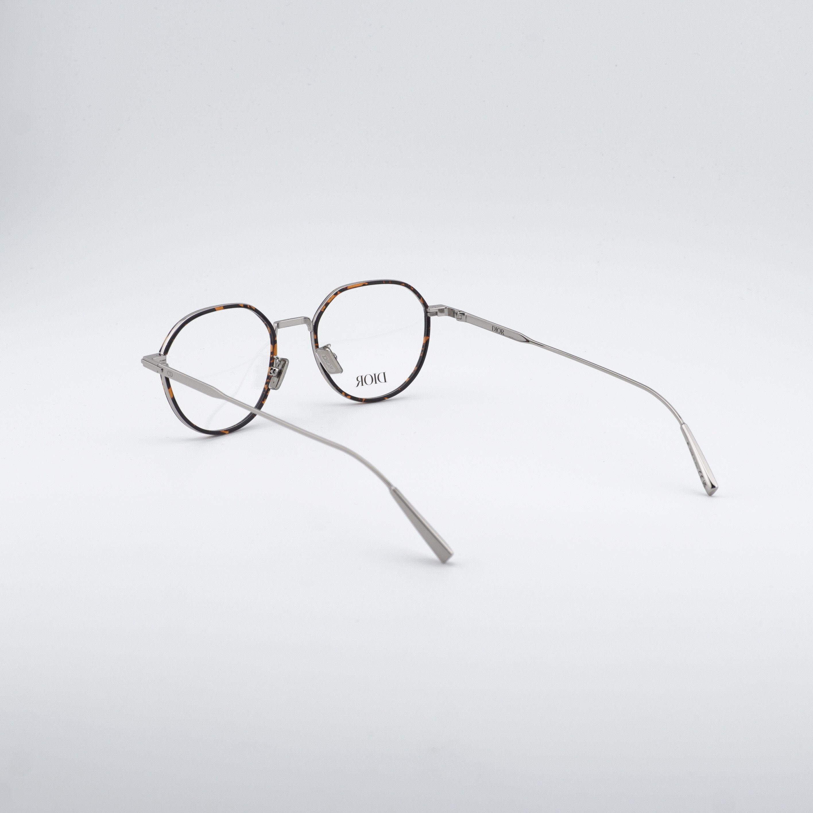 Dior Dior DIORBLACKSUITO R3U F500 Eyeglasses Silver 49mm Round Size ONE SIZE - 5 Thumbnail