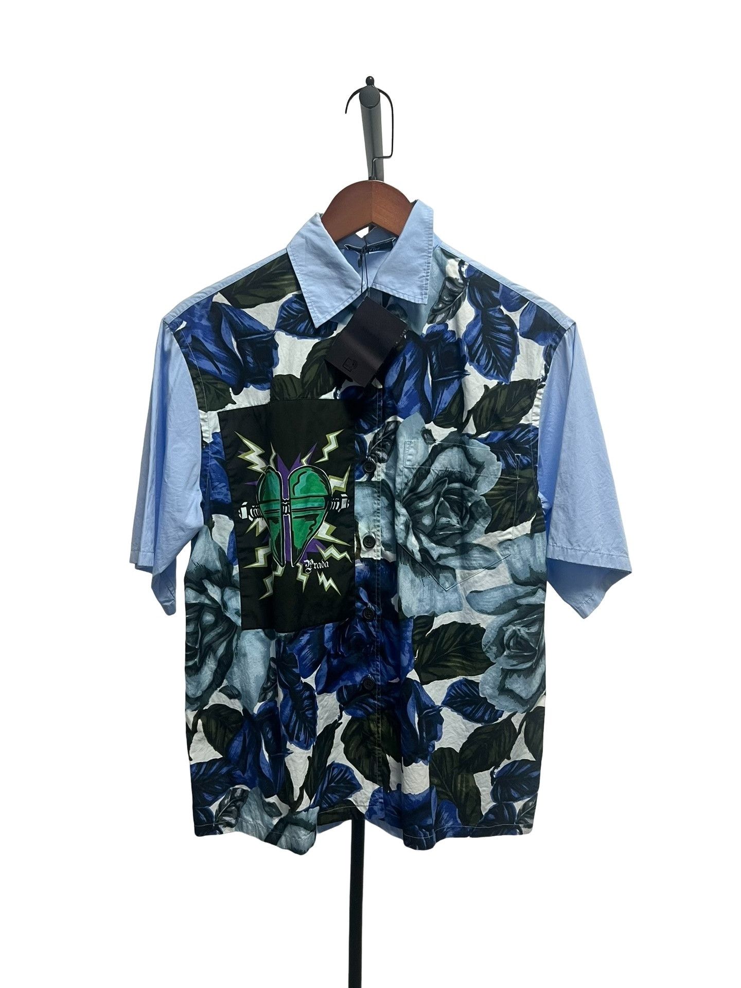 Prada Prada Rose Floral Print Short Sleeve Shirt 38 Size US S / EU 44-46 / 1 - 1 Thumbnail