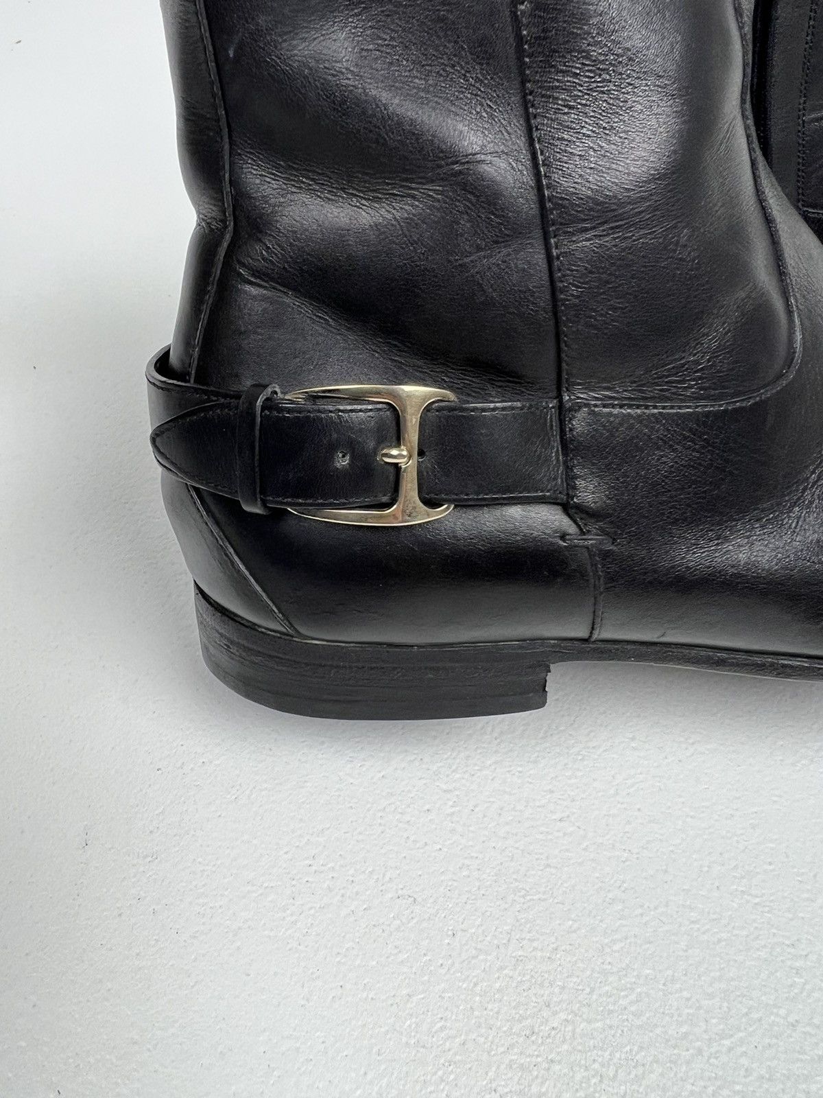 Gucci GUCCI Boots Ankle Leather Shoes Side Zip Straps Black Men’s Size US 7.5 / EU 40-41 - 9 Thumbnail