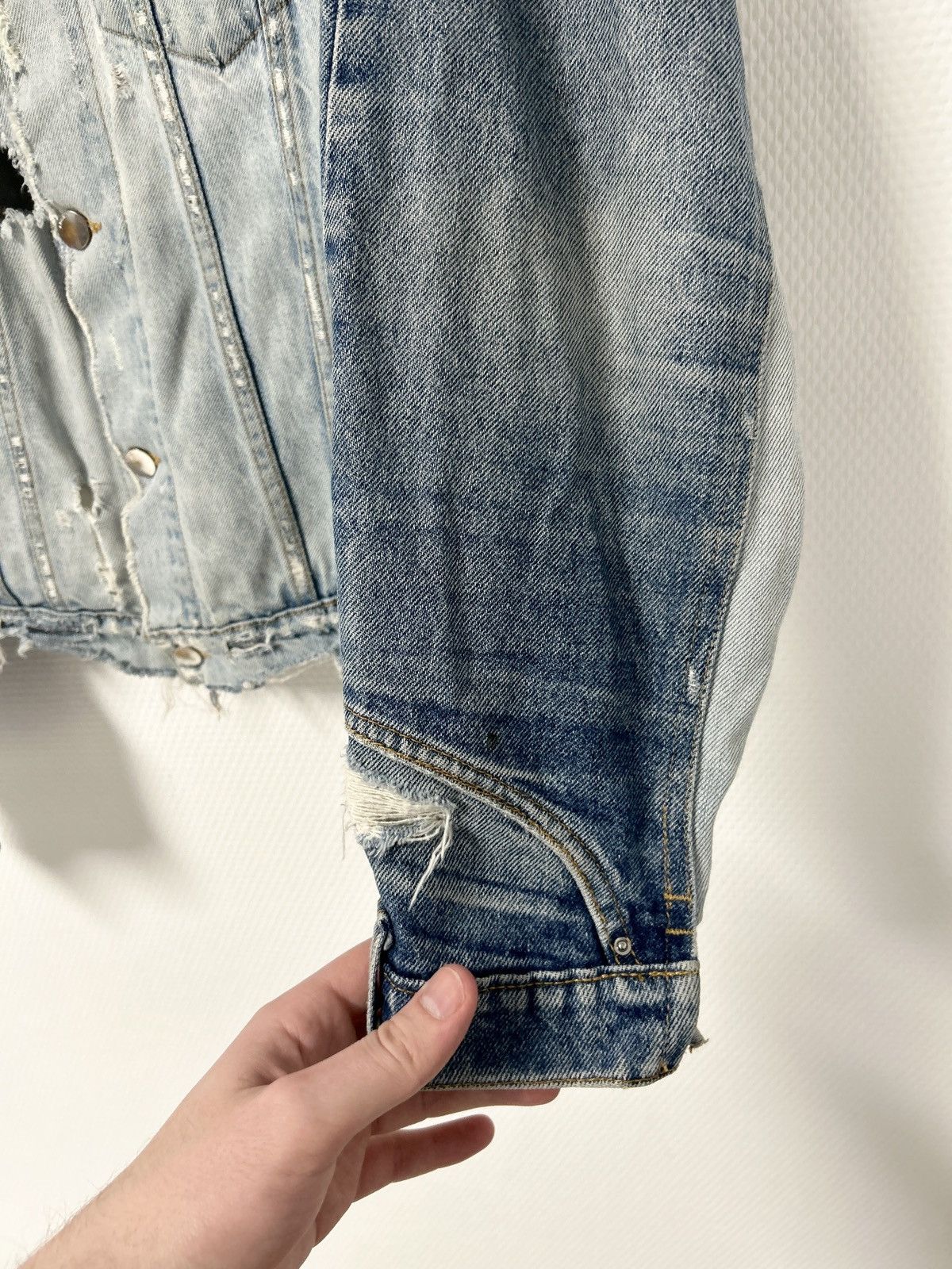 Amiri SS2018 Deconstructed Distressed Denim Jacket Size US S / EU 44-46 / 1 - 5 Thumbnail