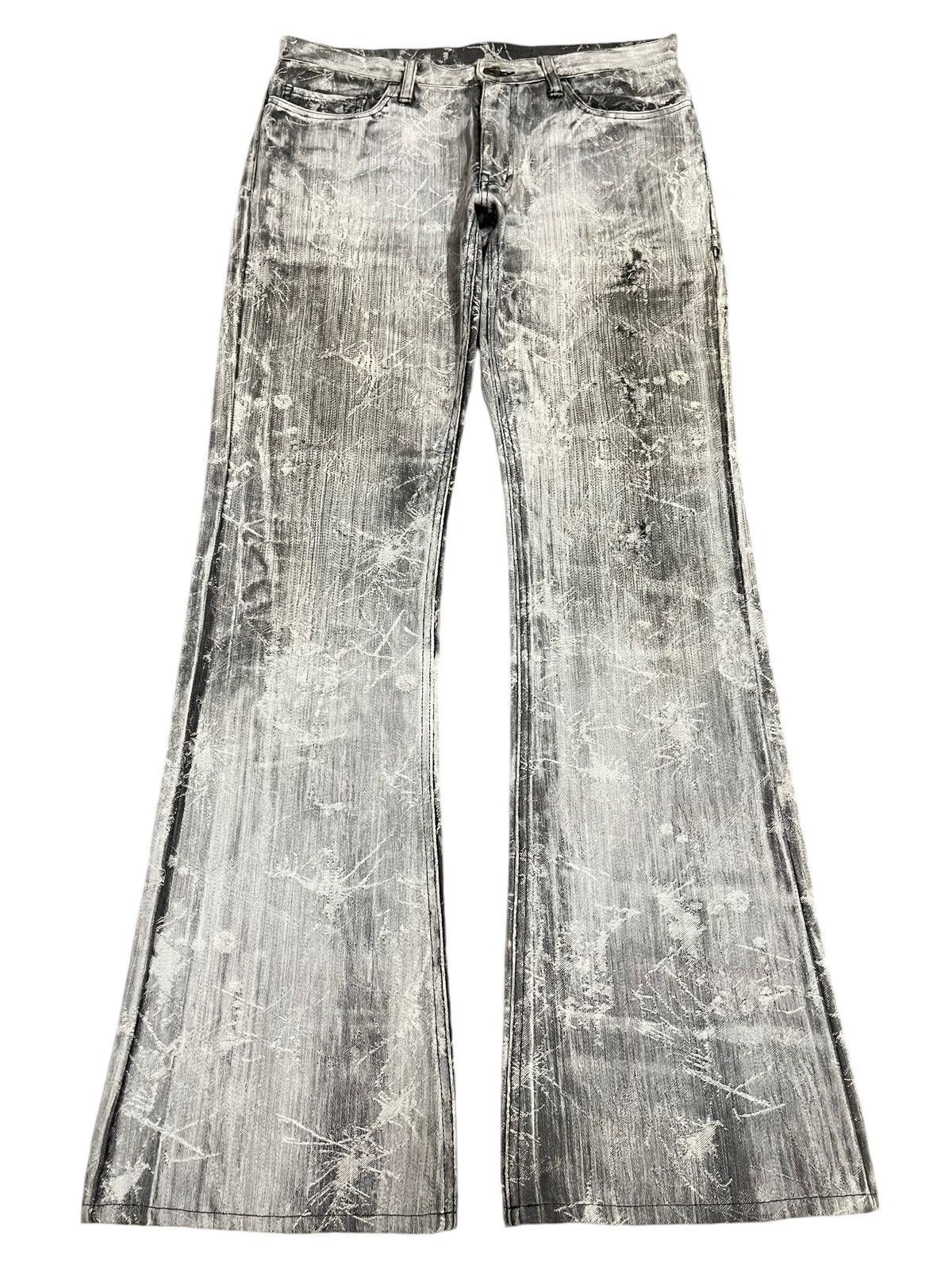 Tornado Mart Vintage Japan Edge Rupert Faded Spider Web Style Flare Jeans Size US 32 / EU 48 - 1 Thumbnail