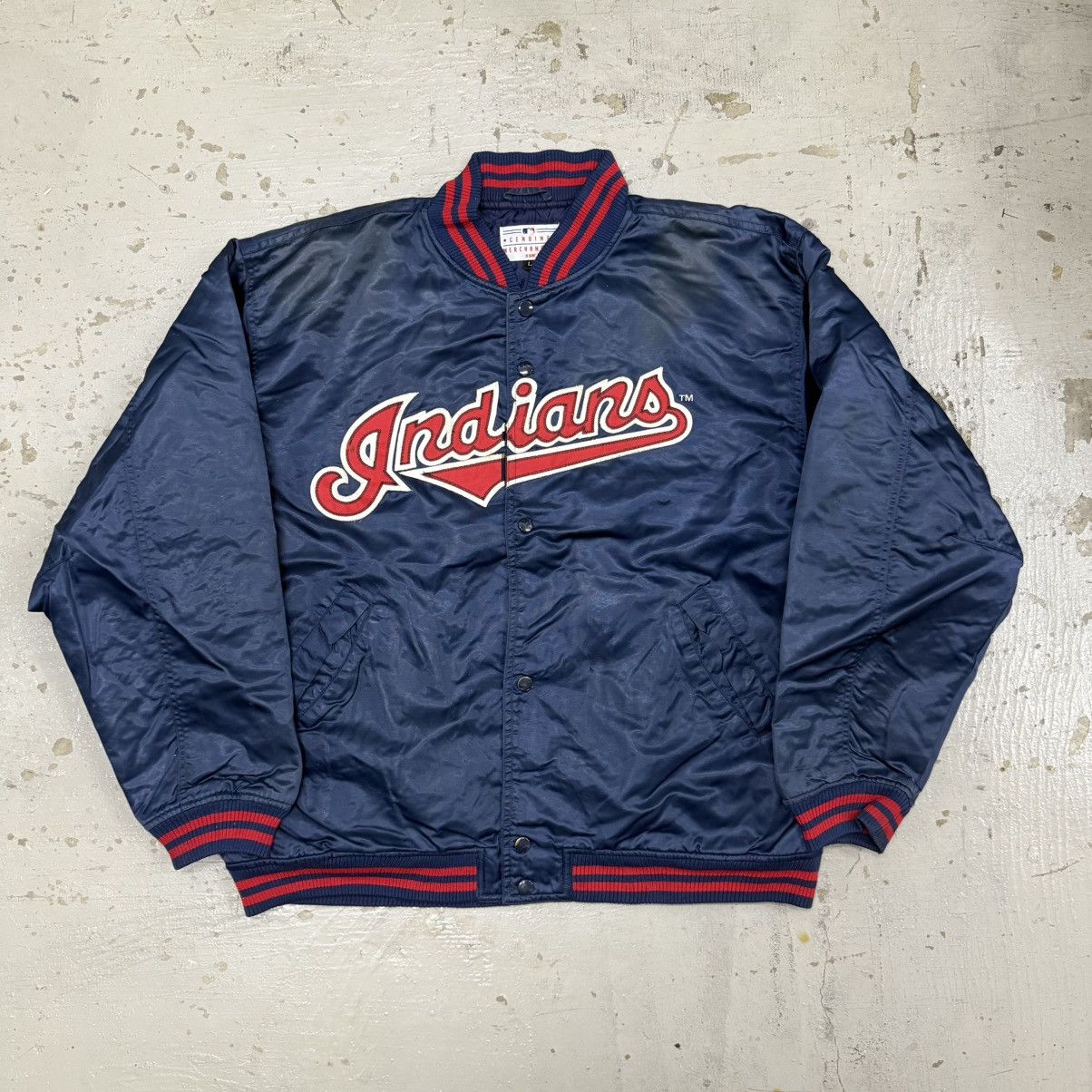 MLB Vintage Cleveland Indians MLB Size L Satin Nylon Jacket Size US L / EU 52-54 / 3 - 1 Thumbnail