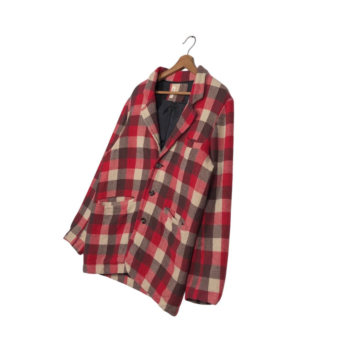 Flannel × Japanese Brand × Vintage 📌Vintage Chore Work Jacket Hikari Shoji Tartan Issey Miyake Size US M / EU 48-50 / 2 - 3 Thumbnail