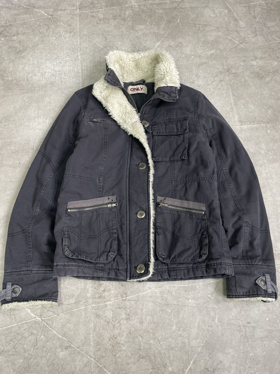Hysteric Glamour Canvas y2k fur jacket vintage cropped military style Size US M / EU 48-50 / 2 - 1 Thumbnail
