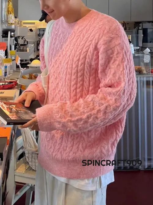 VIBE Pink Cable Knit Sweater Size US M / EU 48-50 / 2 - 3 Thumbnail