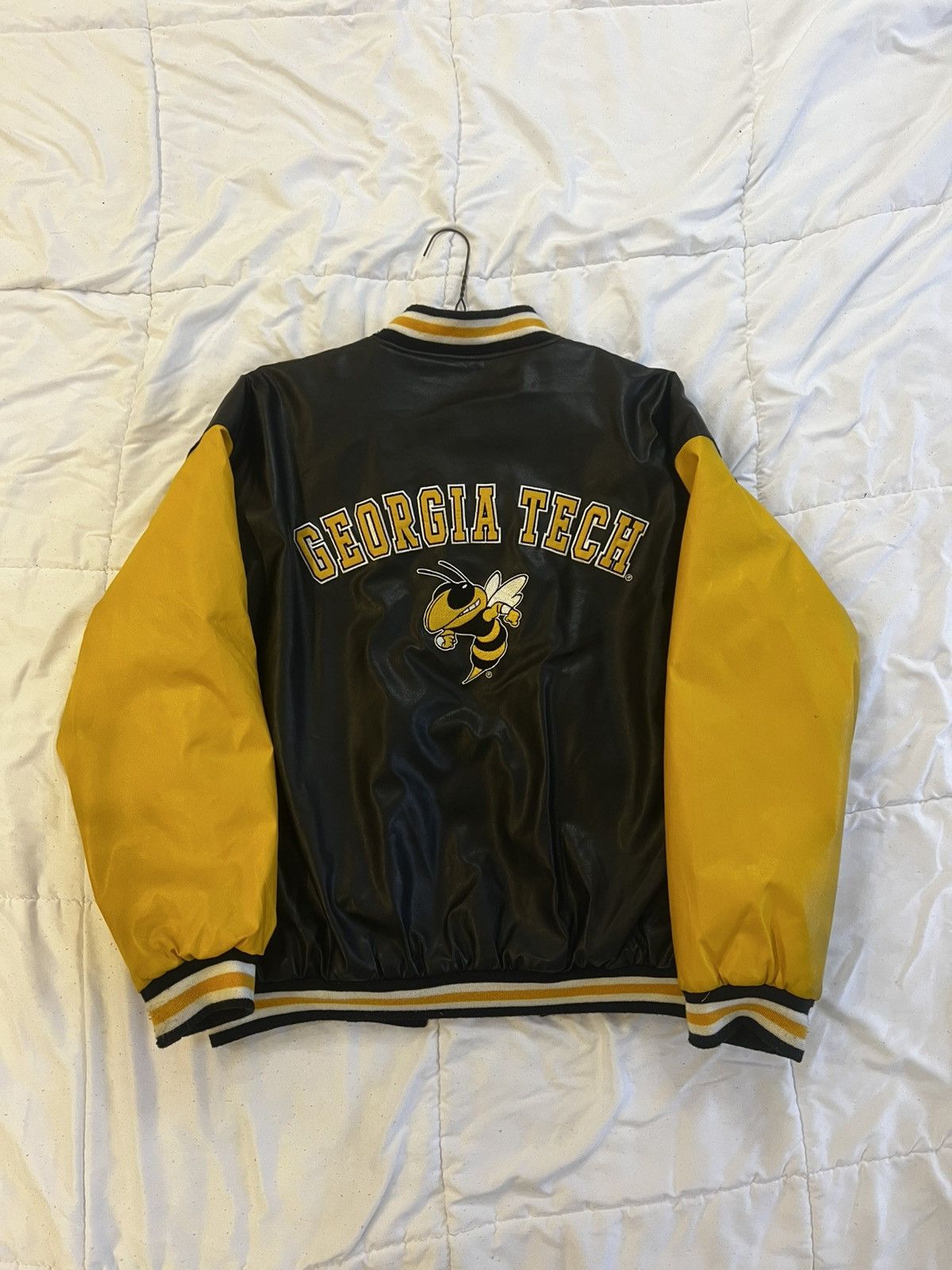 Steve And Barrys Georgia Tech University Steve & Barry Leather Bomber Jacket Size US L / EU 52-54 / 3 - 1 Thumbnail