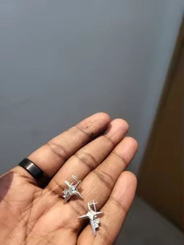 Jewelry Liquid Metal Cross Star Earrings Size ONE SIZE - 4 Thumbnail