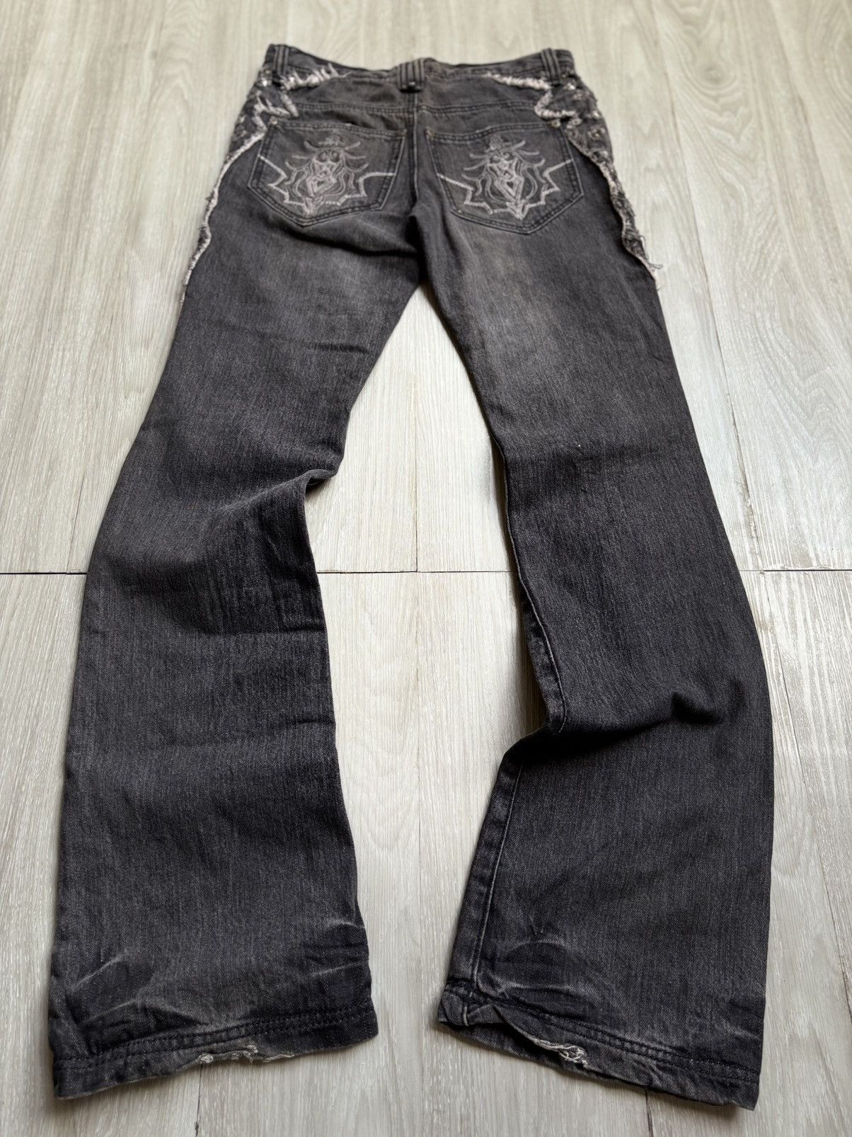 Japanese Brand shinehlll distressed flare jeans Size US 27 - 5 Thumbnail