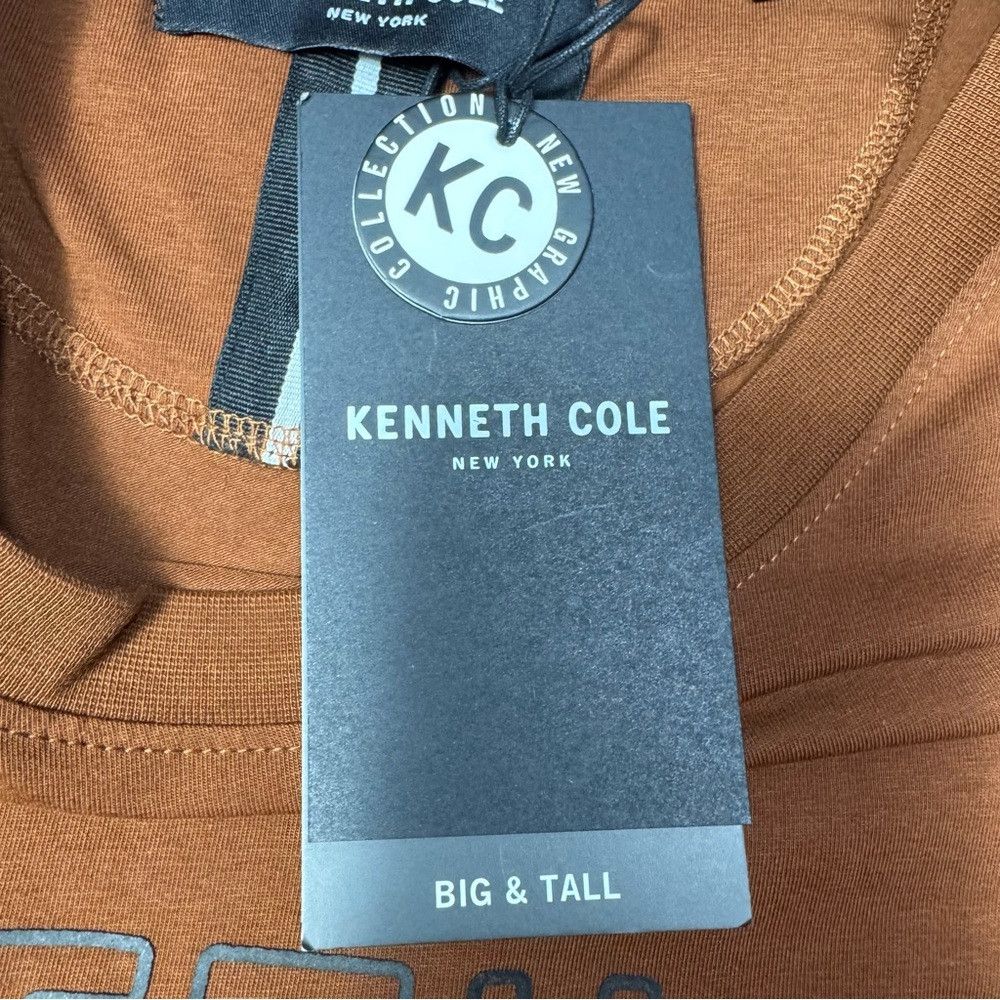 Kenneth Cole NWT New Kenneth Cole Light Brown Cotton Logo T-Shirt Size 3 Size US XXL / EU 58 / 5 - 5 Thumbnail