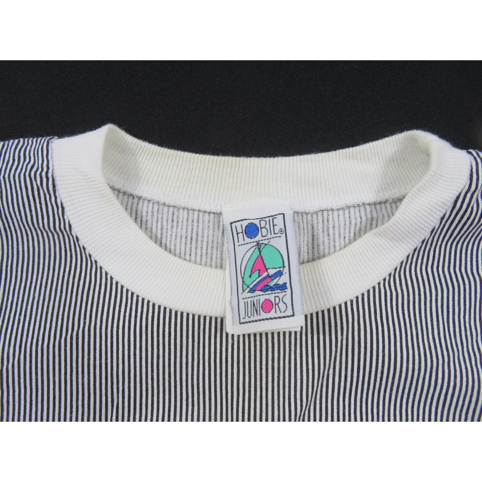 Other Hobie Sleeveless Shirt Crop Top Black White Striped L 1980s Size L / US 10 / IT 46 - 4 Thumbnail