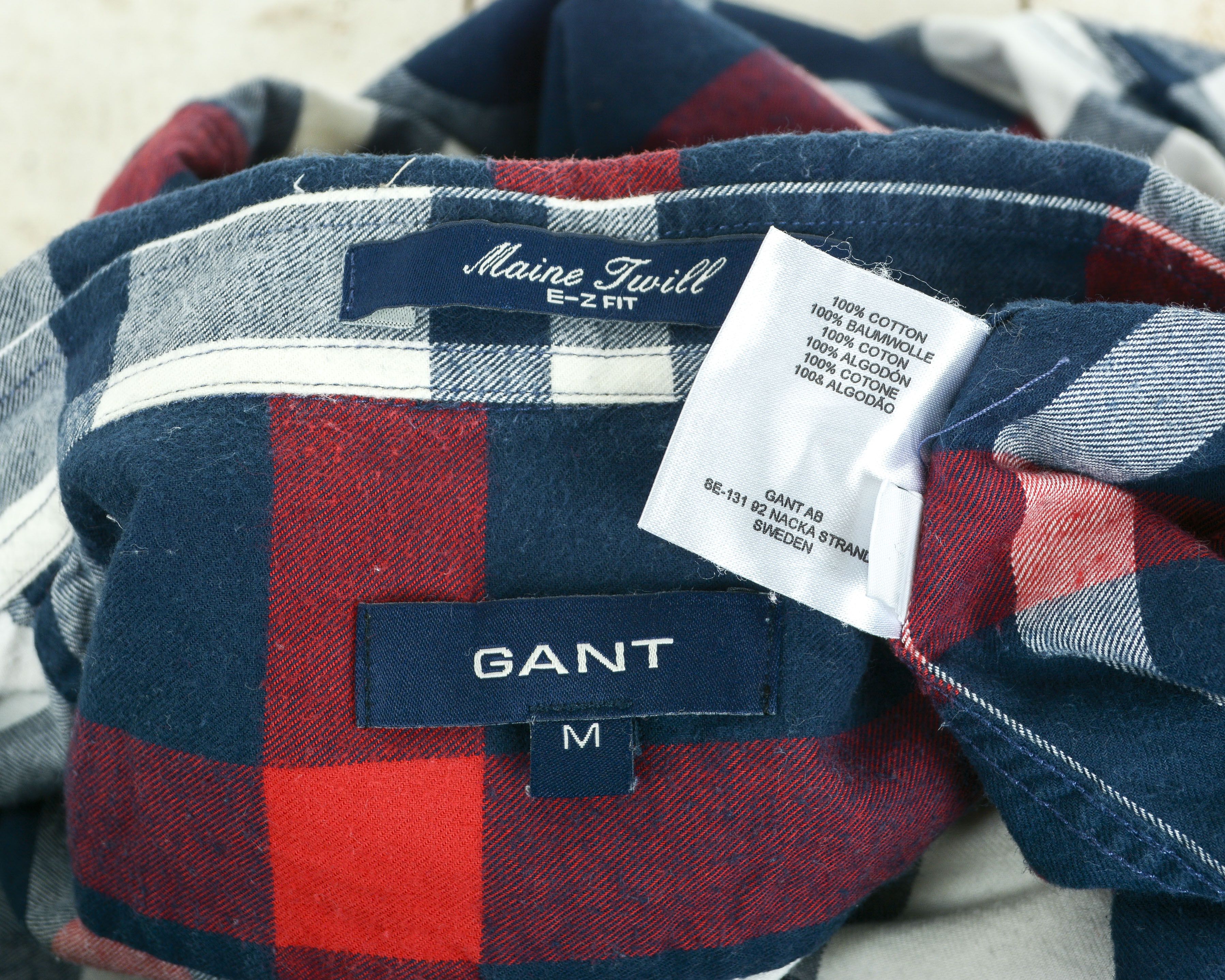 Gant Men Casual M Fit Long Sleeved Formal Shirt Checked Blue Red Size US M / EU 48-50 / 2 - 7 Thumbnail