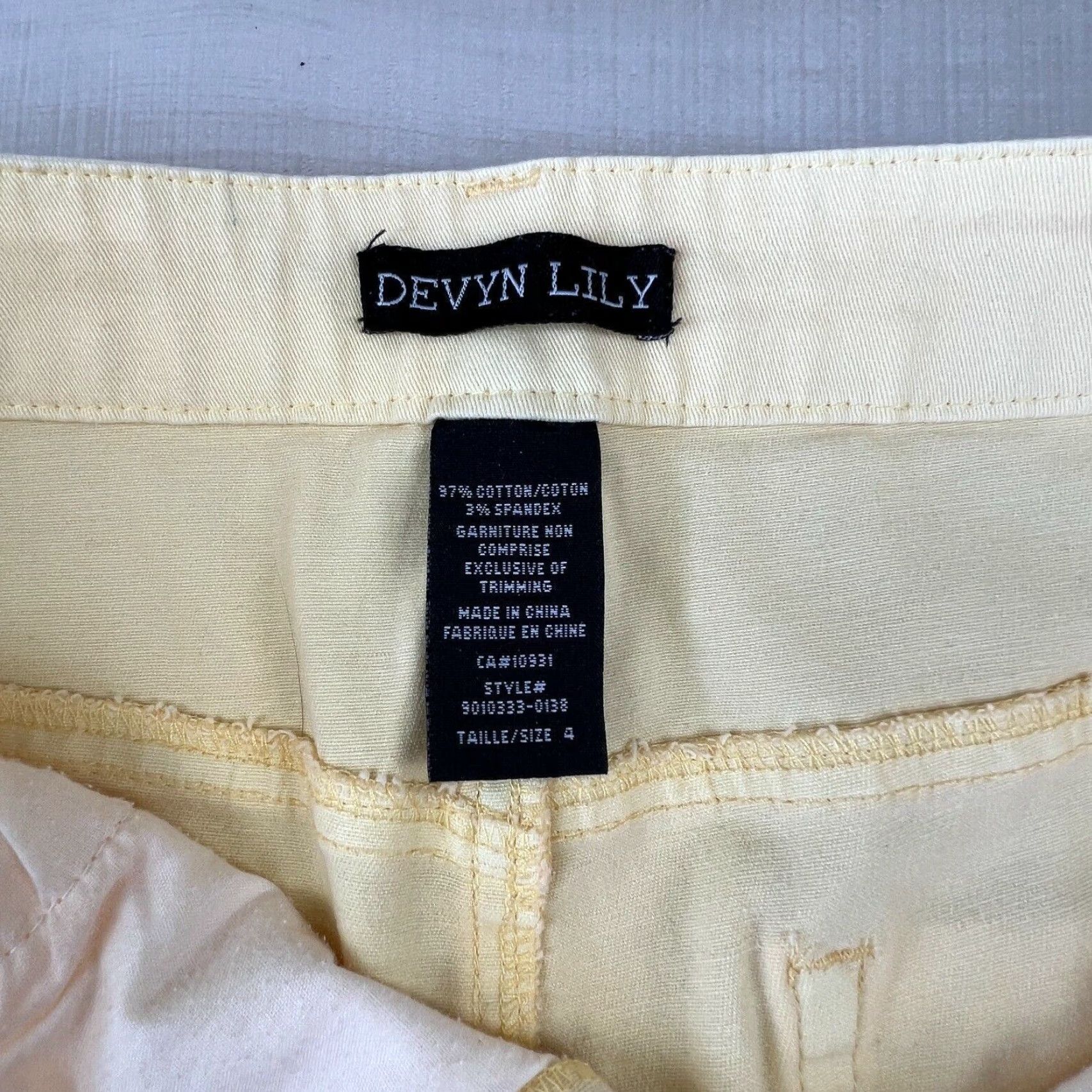 Vintage Devyn Lily Womens High Rise Yellow Capri Jeans 4 Ladies Size 27" / US 4 / IT 40 - 4 Thumbnail