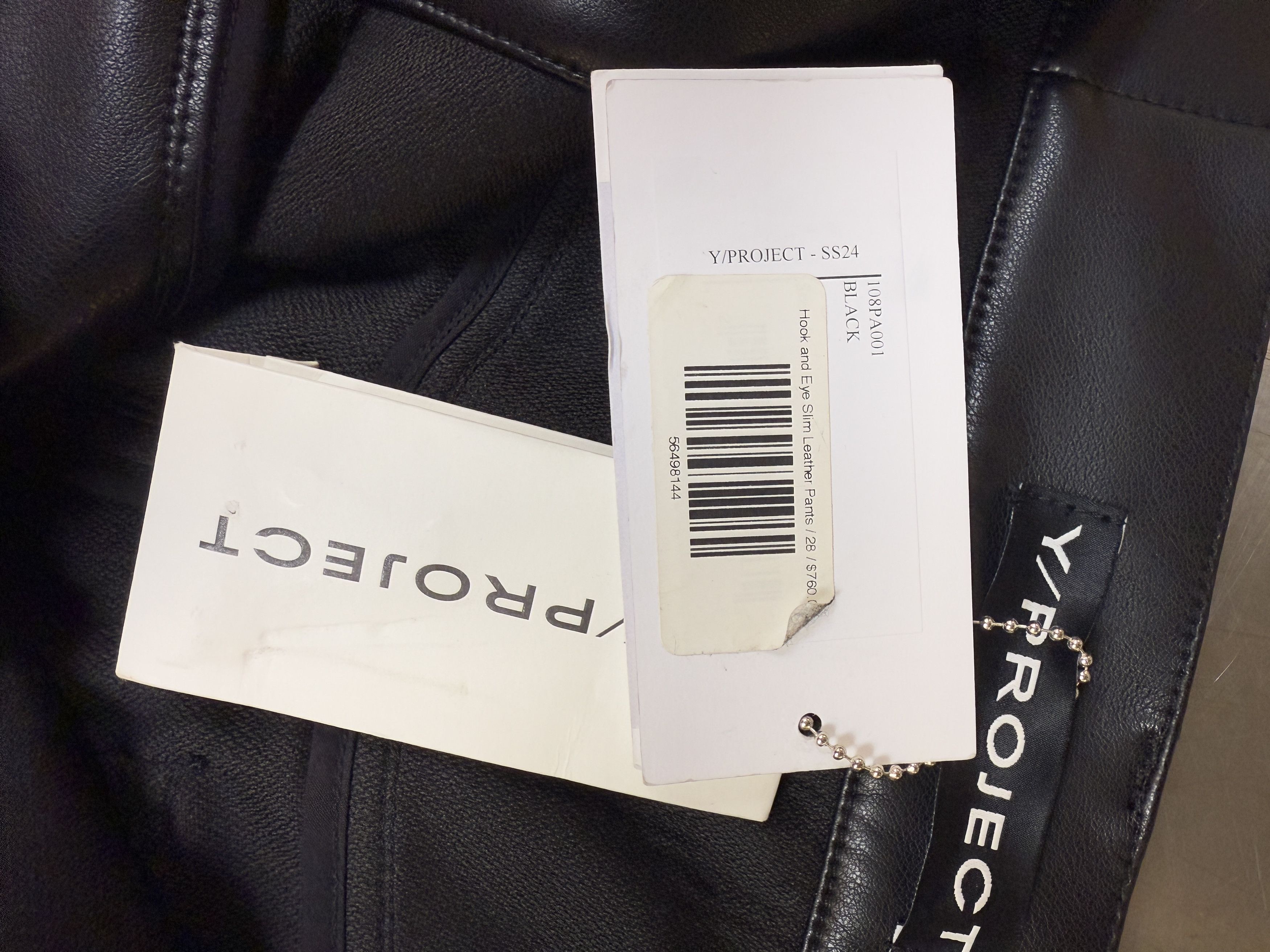 Y/Project $760 Y/Project Hook and Eye Slim Leather Pants Size US 26 / EU 42 - 8 Thumbnail