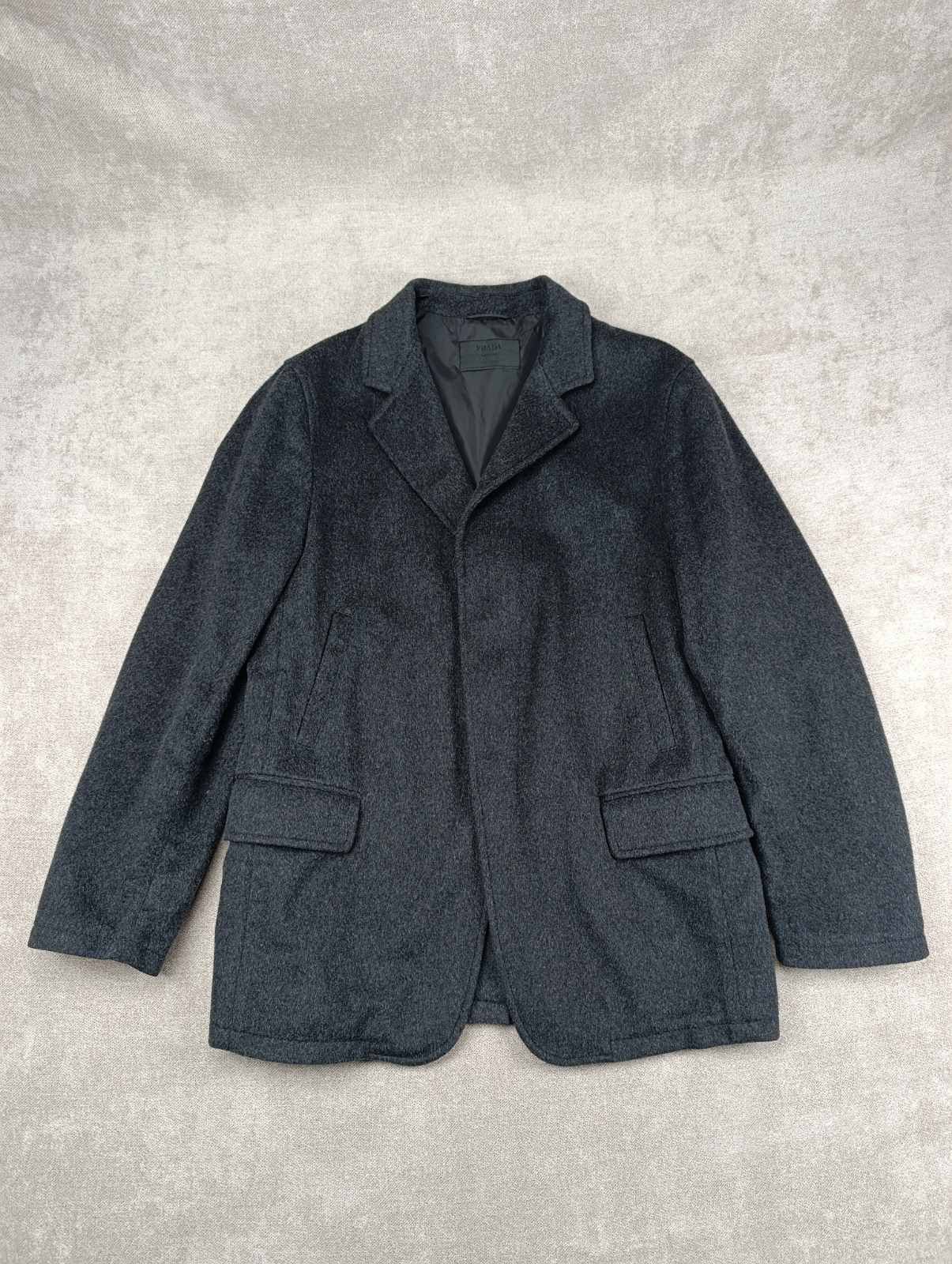 Prada PRADA MENS WOOL COAT LEATHER COLAR Size US L / EU 52-54 / 3 - 1 Thumbnail