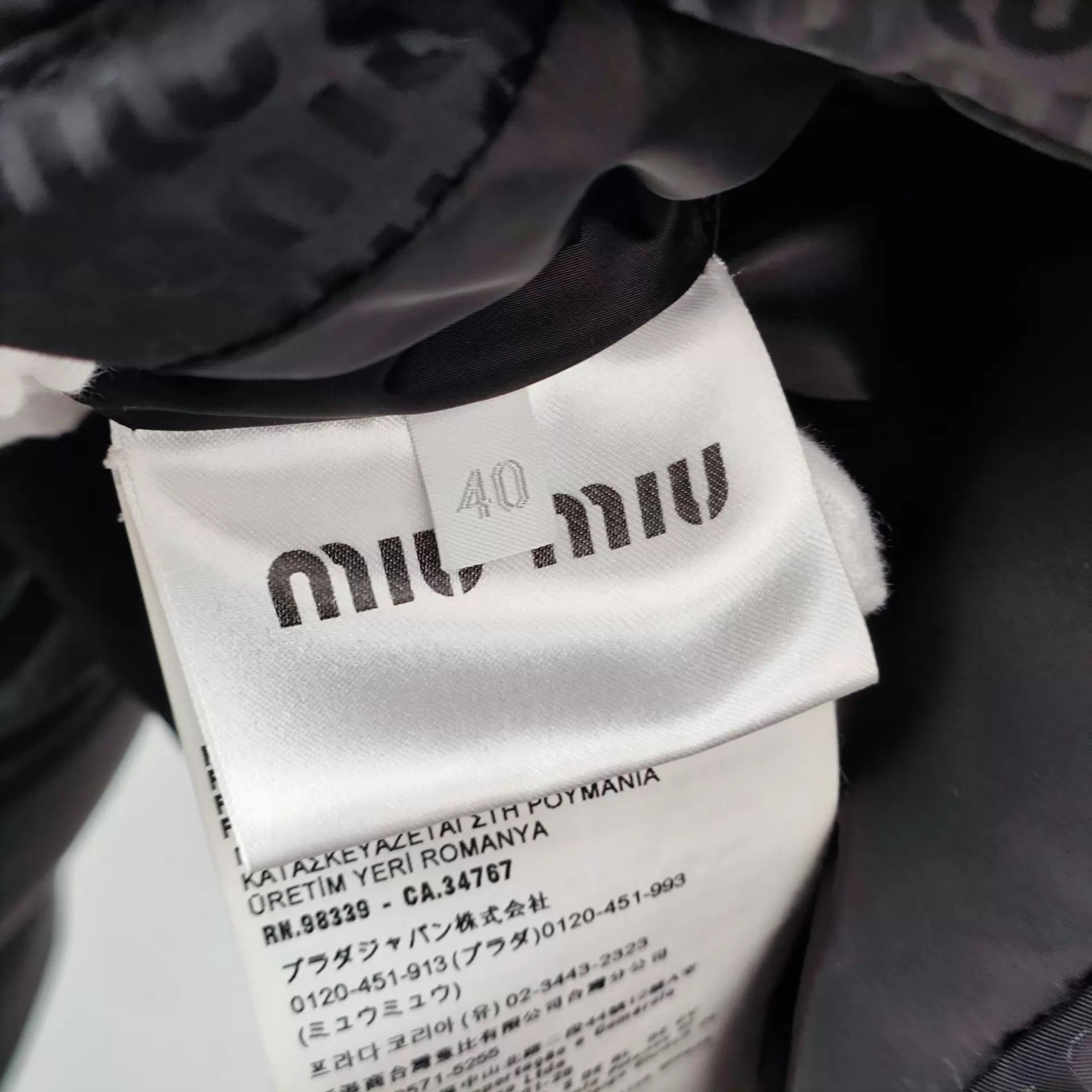 Miu Miu MIU MIU full print wide short puffer jacket women's black Size S / US 4 / IT 40 - 5 Thumbnail
