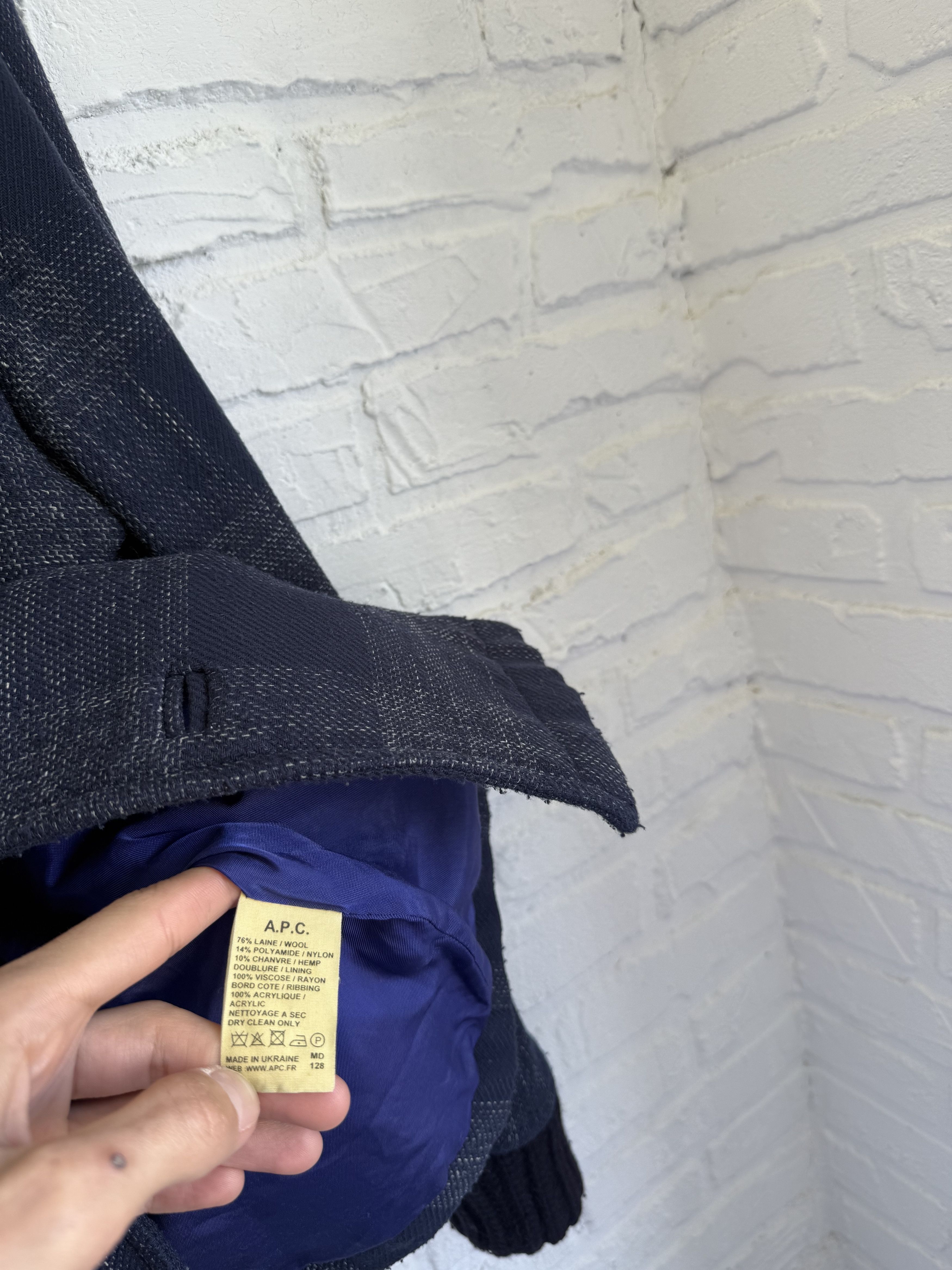 A.P.C. A.P.C. Rue Madame Paris Wool Plaid Knit Collar Jacket Size M / US 6-8 / IT 42-44 - 4 Thumbnail