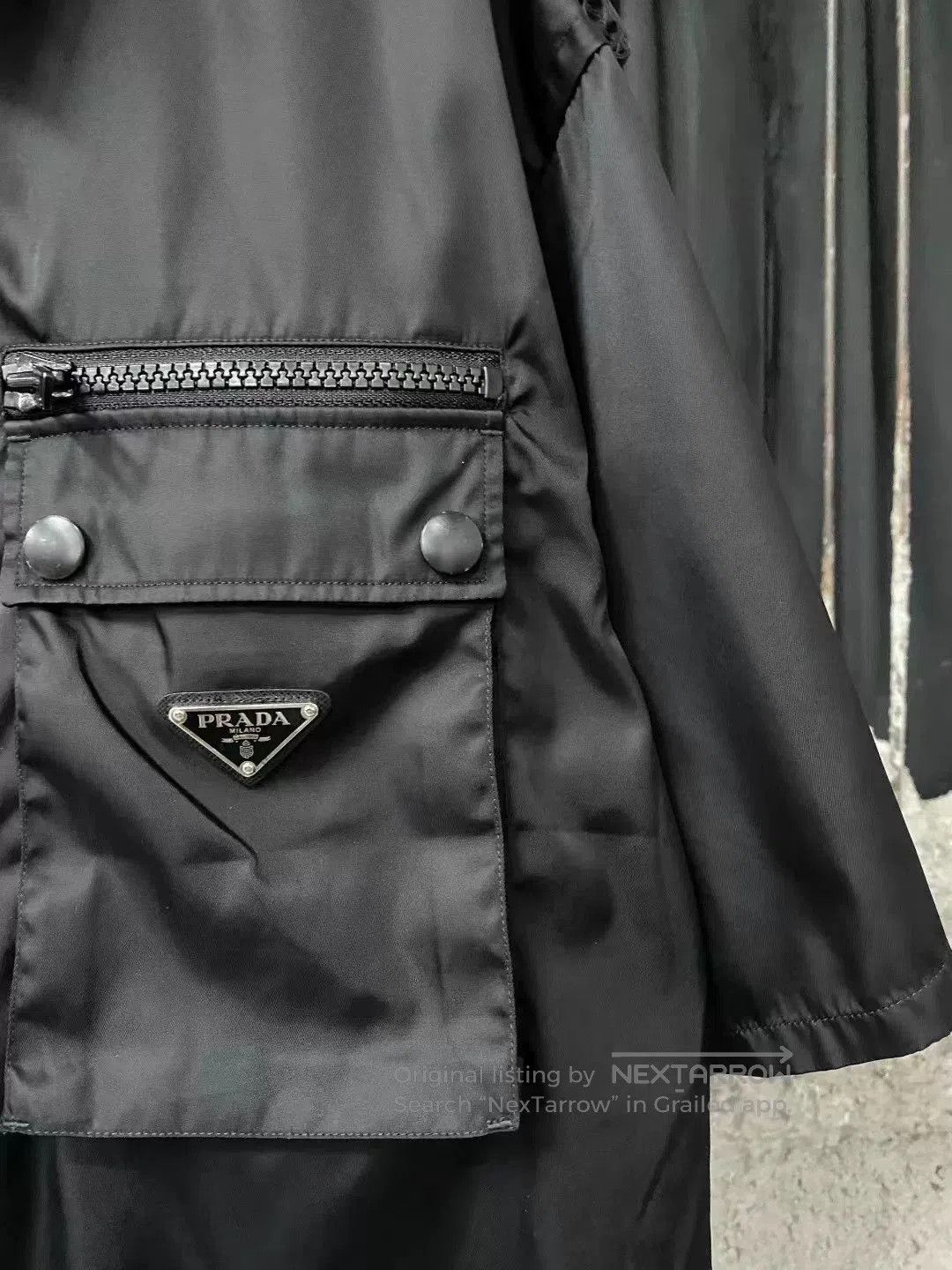 Prada Prada Black Nylon Triangle Logo Short Sleeve Shirt. Size US M / EU 48-50 / 2 - 5 Thumbnail