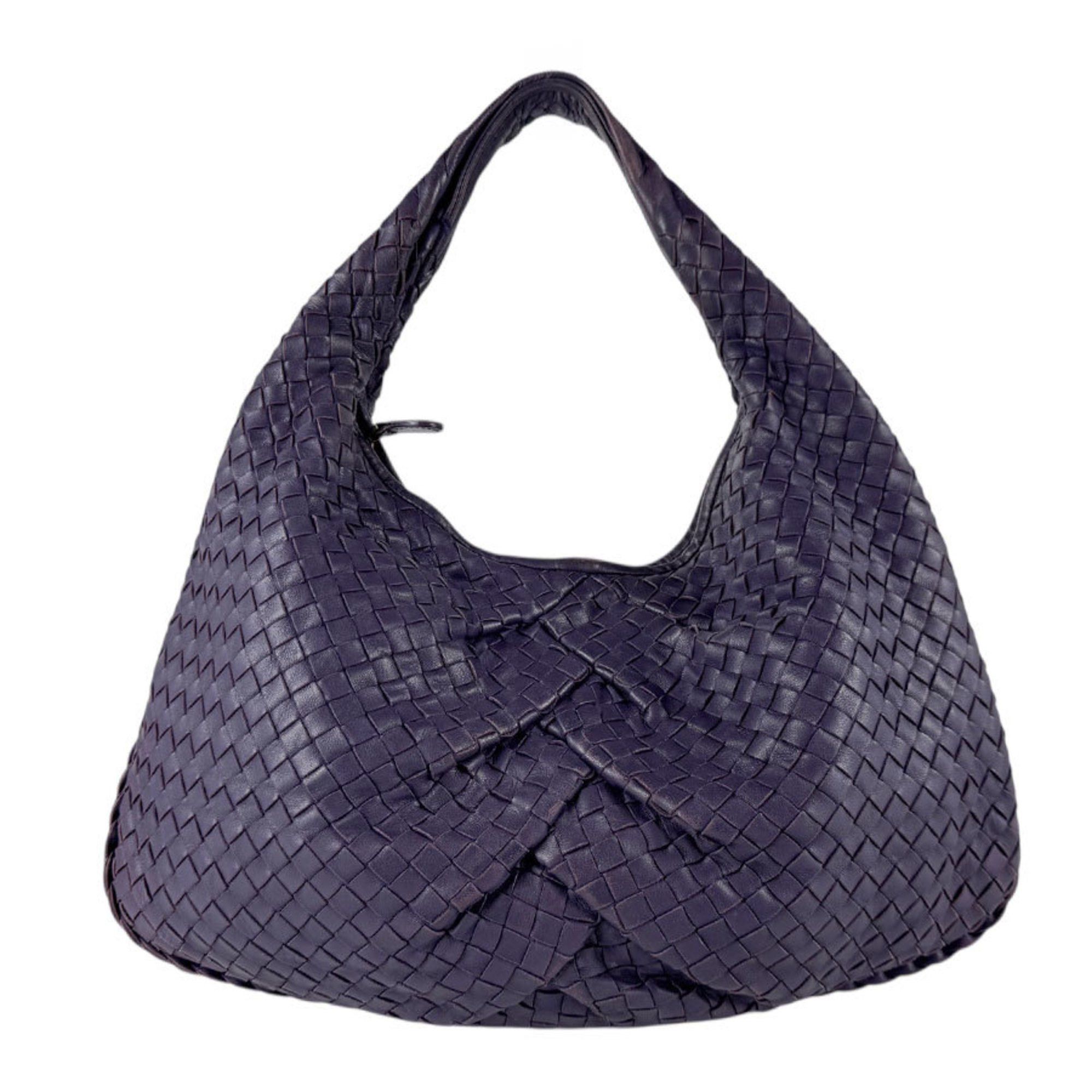 Bottega Veneta Shoulder Bag Intrecciato Leather Purple Gold Women's Z4833