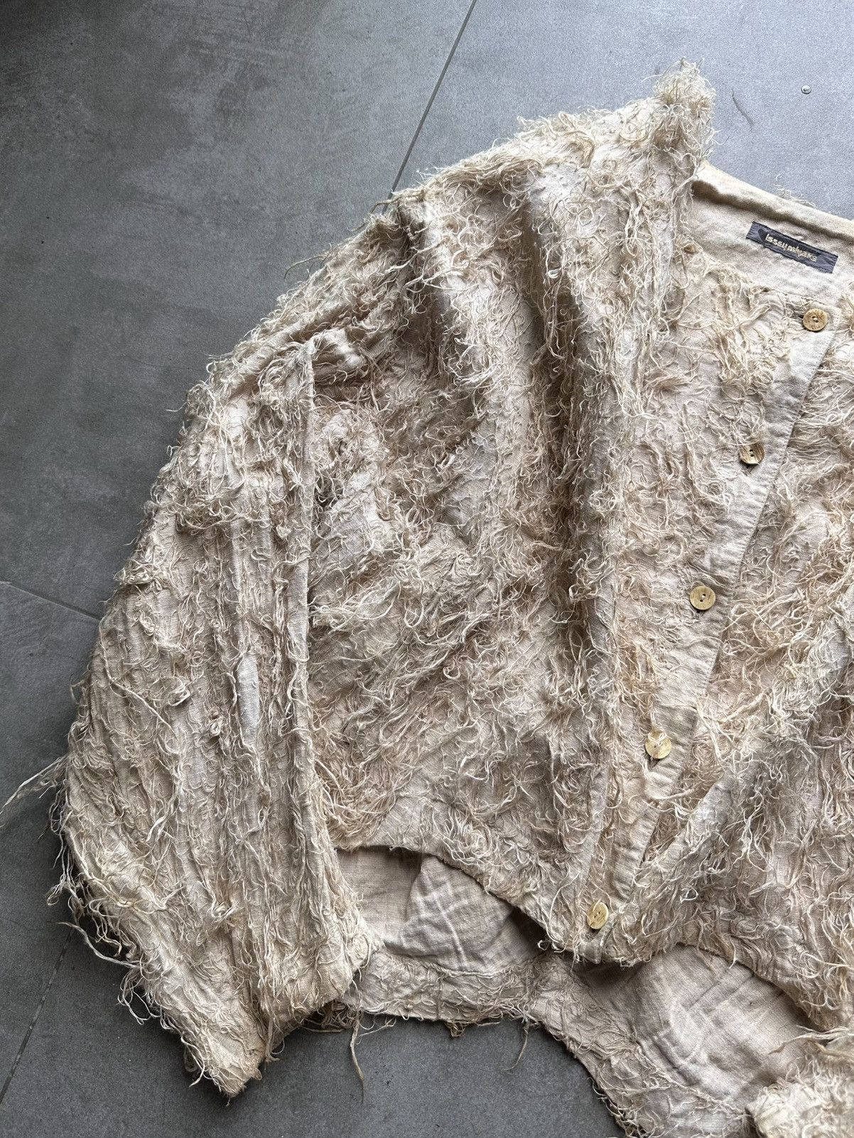 Issey Miyake 1980s ISSEY MIYAKE TEXTURED LINEN JACKET Size US M / EU 48-50 / 2 - 3 Thumbnail
