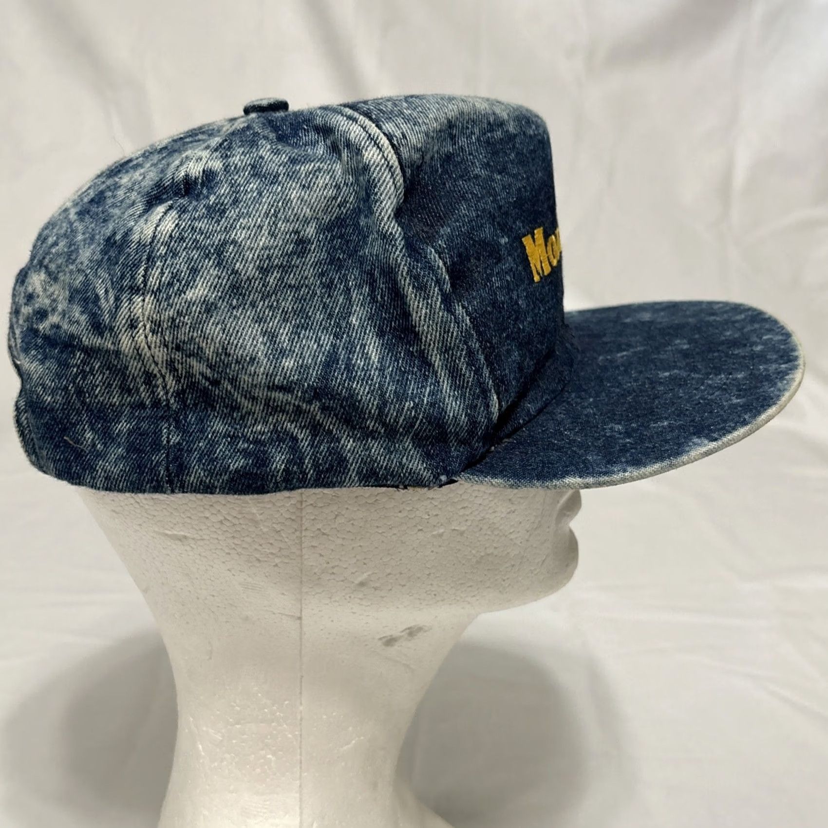 Denime VINTAGE Peter Cap Baseball Cap One Size Men Blue Denim Flat Brim Snapback Monterey Embroidered Size ONE SIZE - 3 Thumbnail