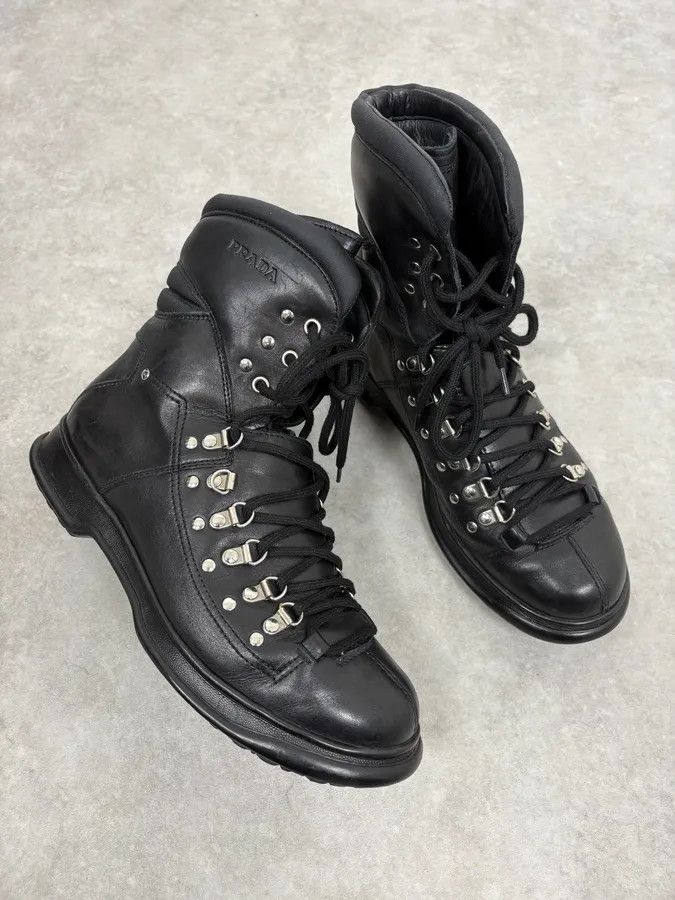 Prada SS2000 Prada Black Leather Ankle Metallic Boots Size US 8 / IT 38 - 5 Thumbnail