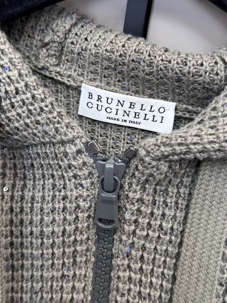 Brunello Cucinelli Brunello Cucinelli Sequined Knitted Hooded Cardigan Size XXS / US 00 / IT 34 - 3 Thumbnail