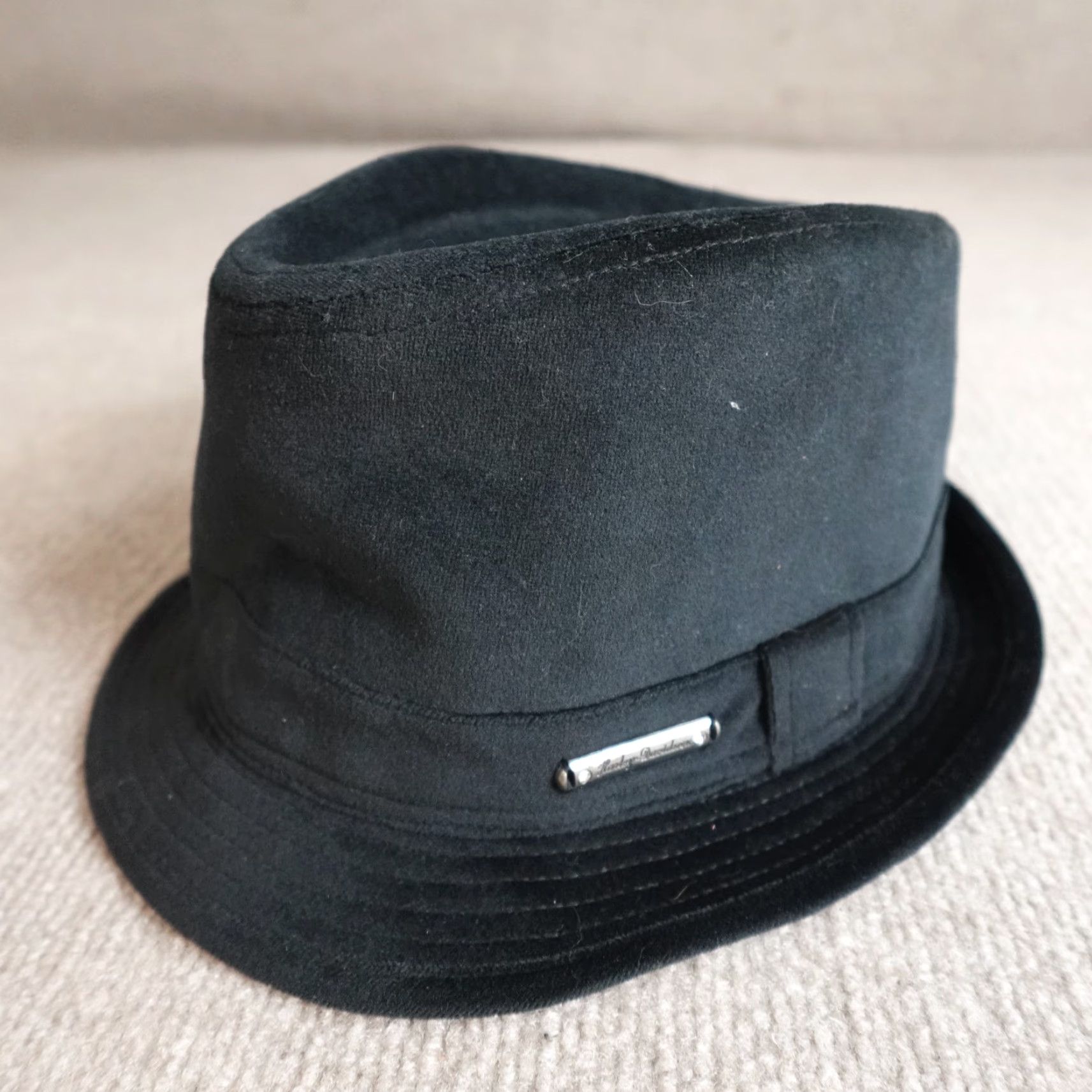 Harley Davidson Harley-Davidson Womens Hat Fedora Black Cotton Blend Velvet Embroidered Adjustable Medium Hat Accessories Womens Black Fedora Harley-Davidson Size ONE SIZE - 2 Thumbnail