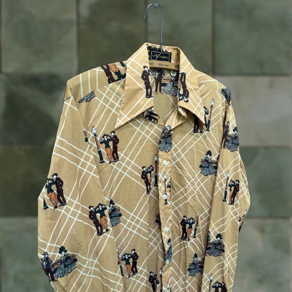 Vintage VINTAGE Atkinson Button-Up Shirt Brown 70s Long Sleeve Polyester M Mens Size US M / EU 48-50 / 2 - 1 Thumbnail