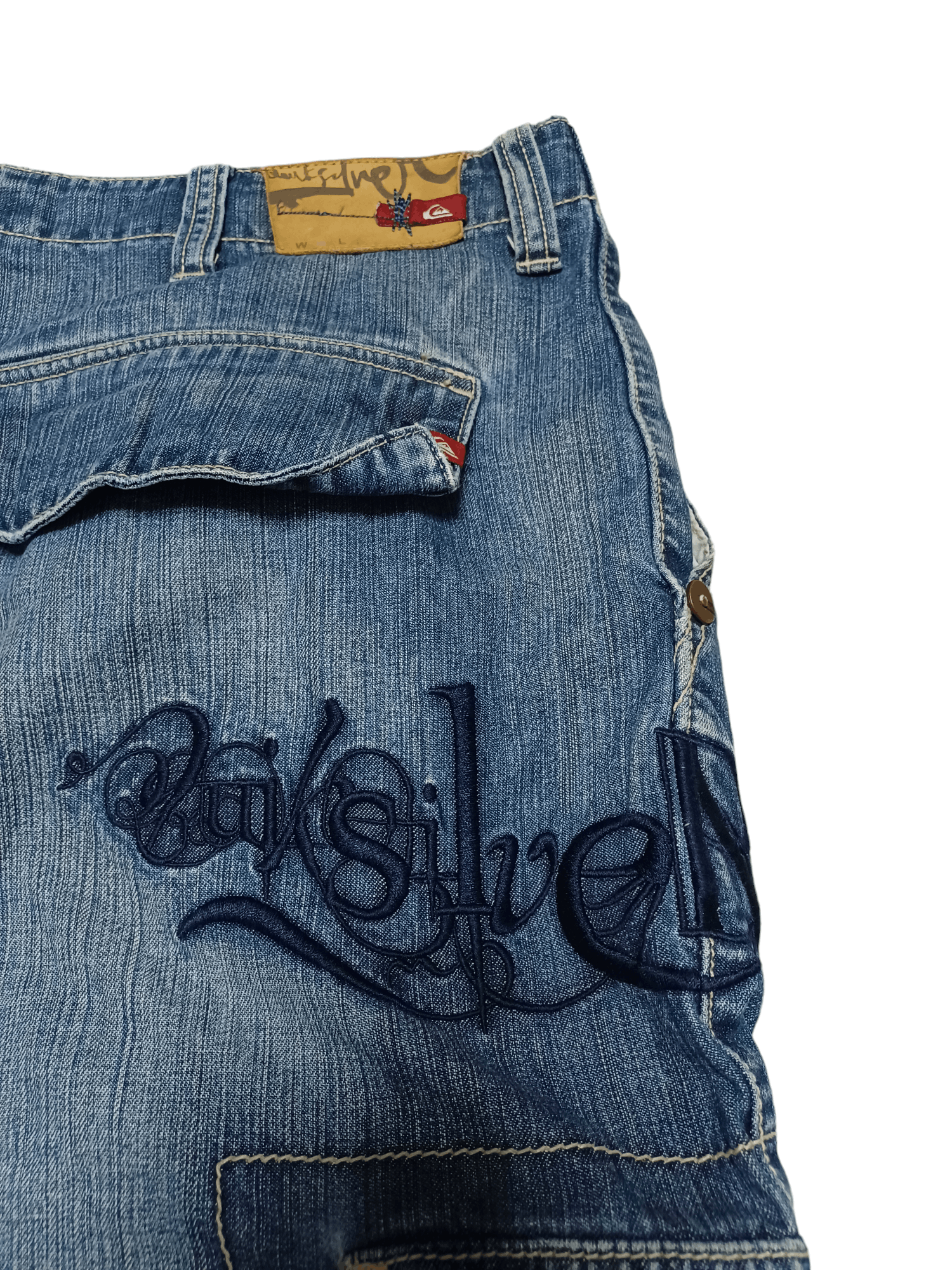 Quiksilver FANTASTIC BAGGY QUIKSILVER SK8 EMBROIDERED LOGO SHORTS JEANS Size US 36 / EU 52 - 3 Thumbnail