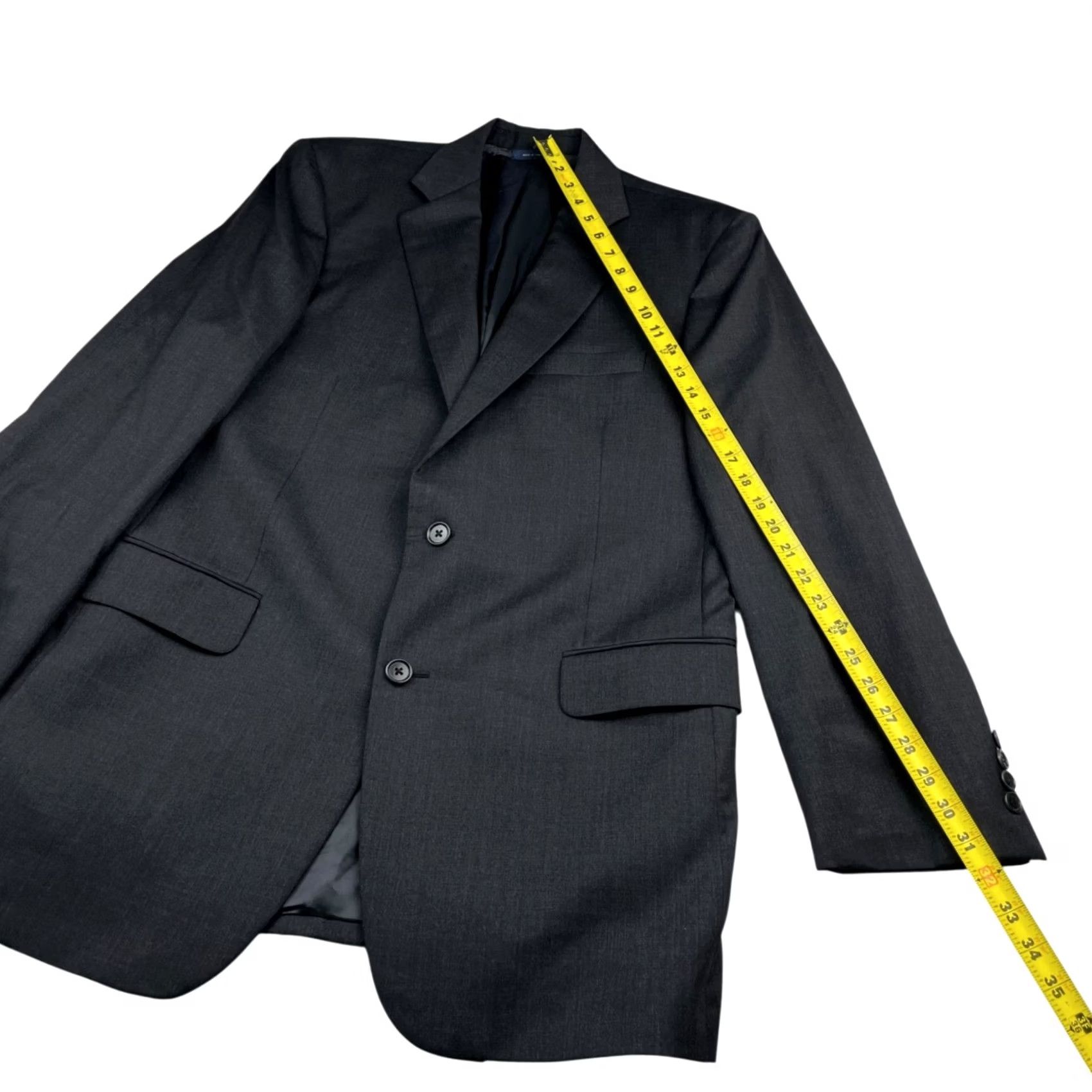 Brooks Brothers Brooks Brothers Men's 1818 Madison Suit Gray Wool 2-Button Jacket Pants 41x35 Notch Lapel Long Single-Breasted 2 Piece Italy Regular Mens Size 42R - 7 Thumbnail