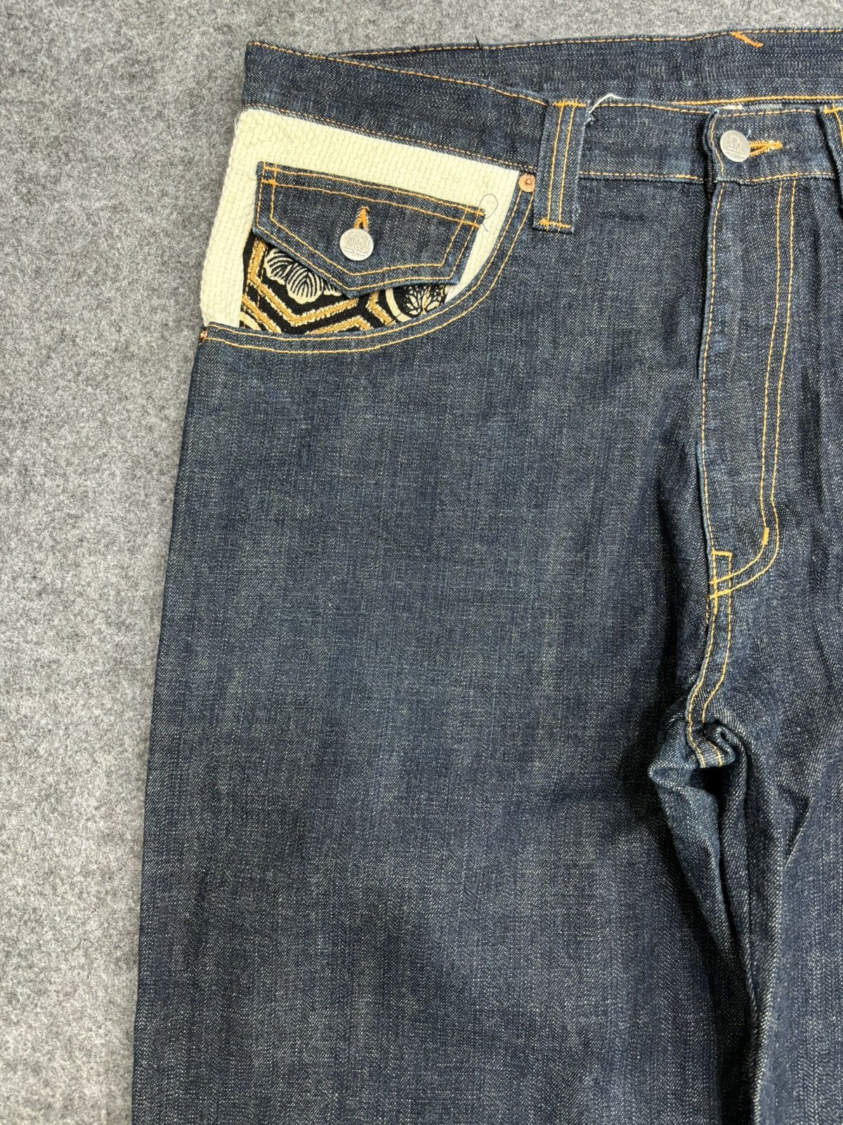 Designer 💥BAGGY💥Rare JUVENILE DELINQUENT X JAPAN BLUE Denim F549 Size US 37 - 4 Thumbnail