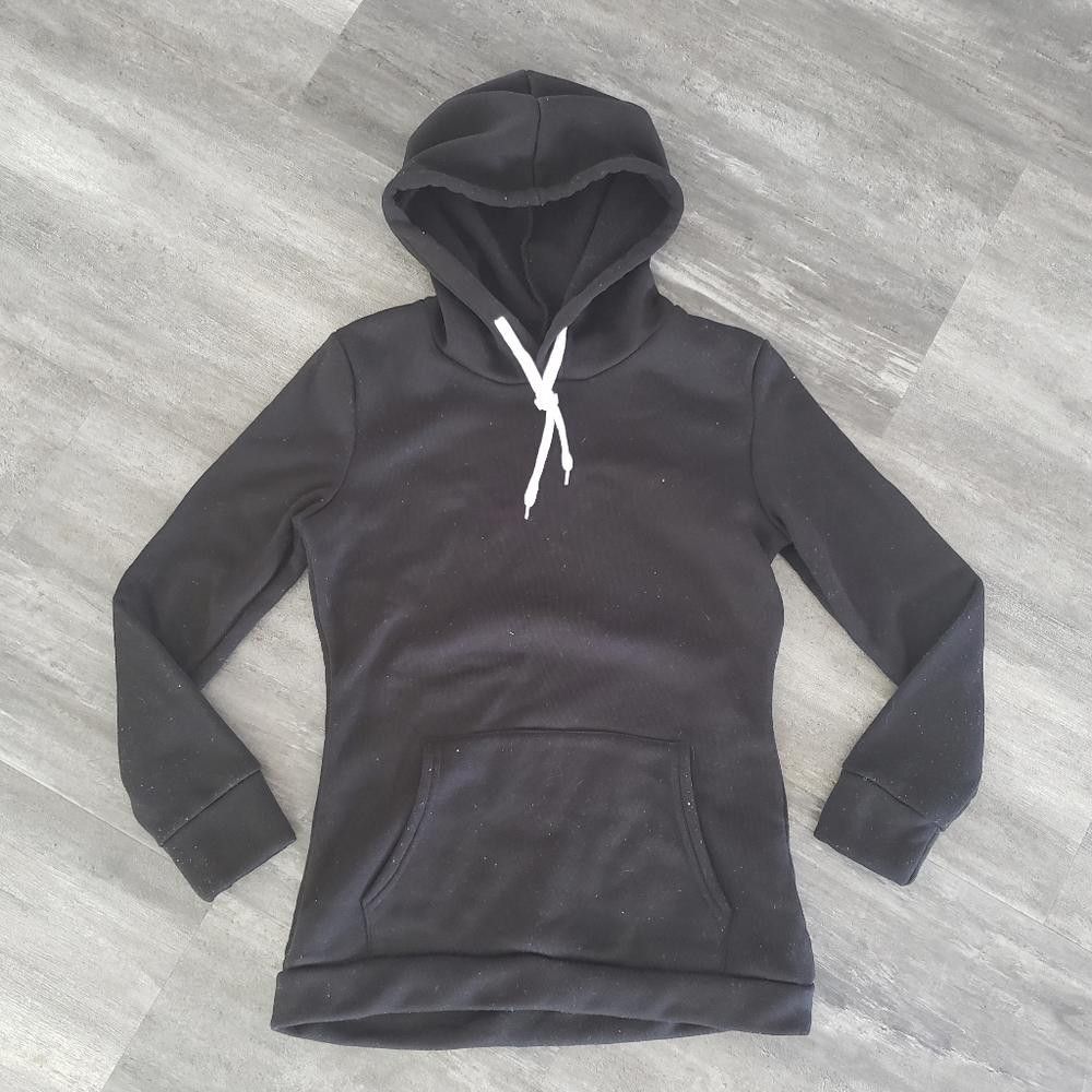 Shein Black Basic Hoodie 2 Long Sleeve Size 32" / US 10 / IT 46 - 1 Thumbnail