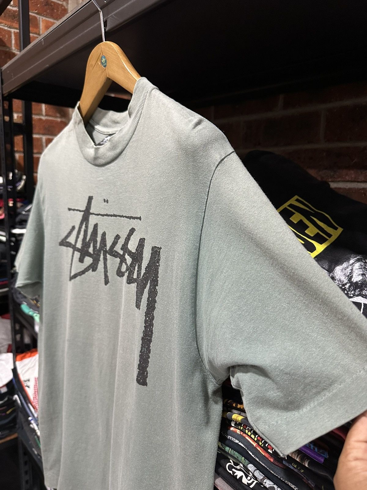 Stussy Vintage 80s Stussy Old Skool Crew Sun Faded Tee Size US L / EU 52-54 / 3 - 7 Thumbnail