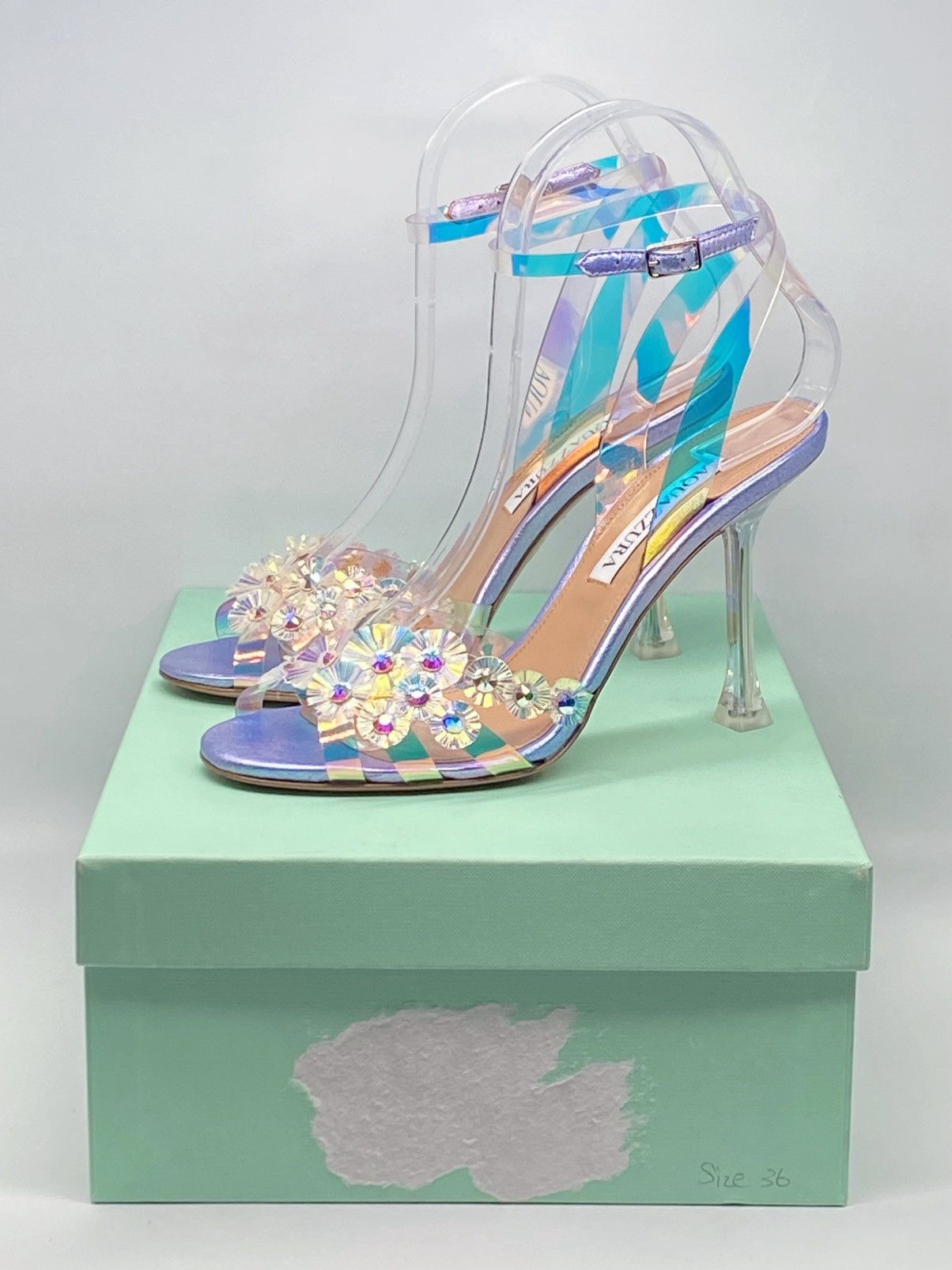 Aquazzura Aquazzura Meteorite PVC Embellished Strappy Sandals size 36 Size US 6 / IT 36 - 12 Thumbnail