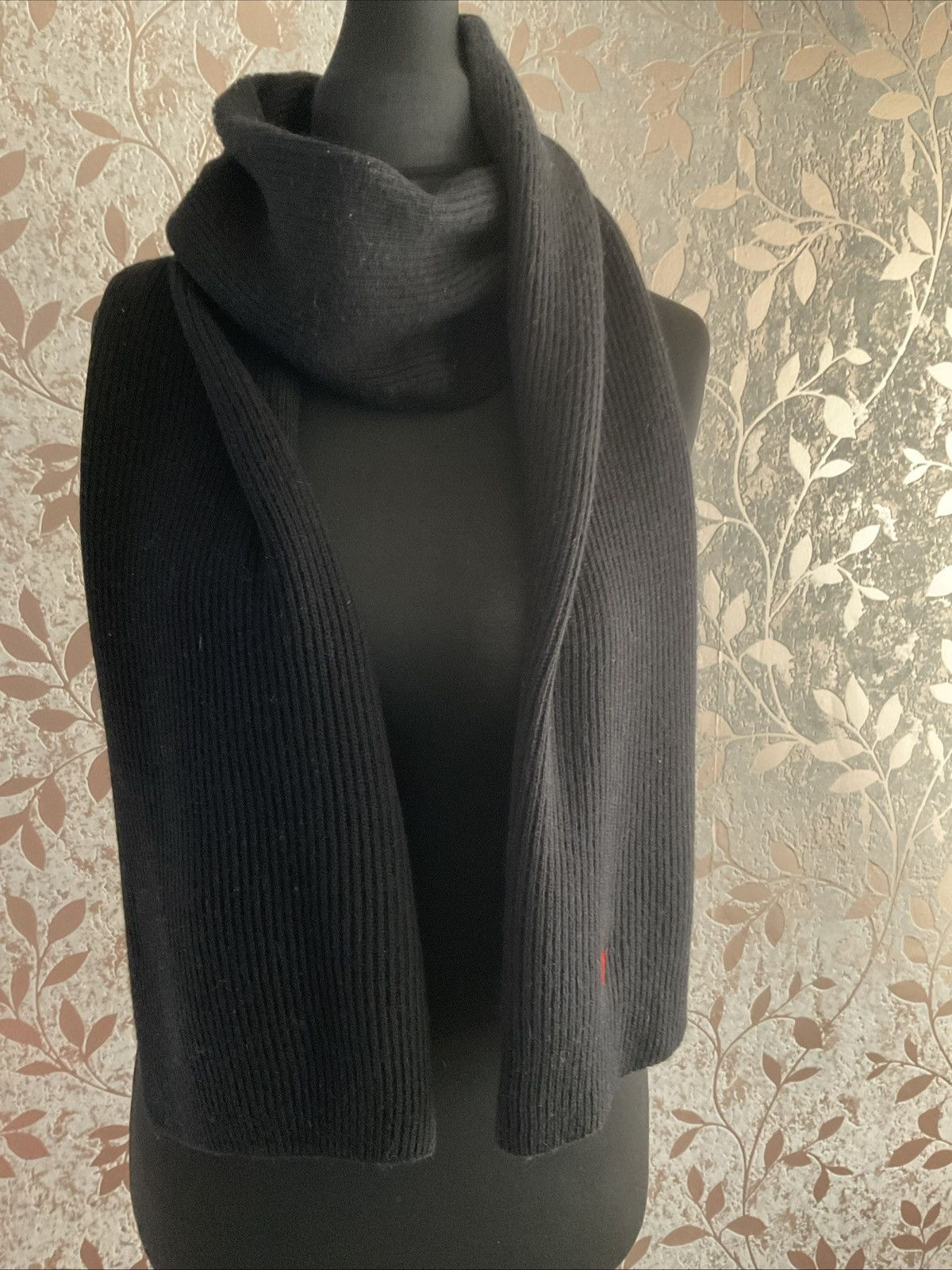 Polo Ralph Lauren Unisex Ralph Lauren Merino Wool Scalf In Black Size ONE SIZE - 7 Thumbnail