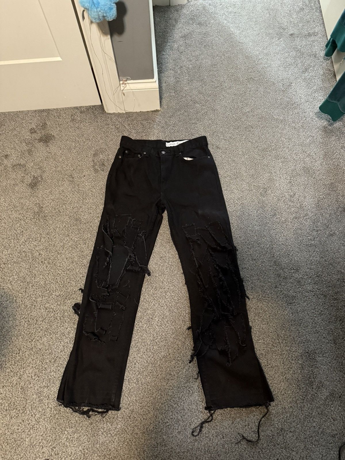 Other Crimson Flow Studios Men's Black Cotton Denim Jeans 30x32 Size US 30 / EU 46 - 3 Thumbnail