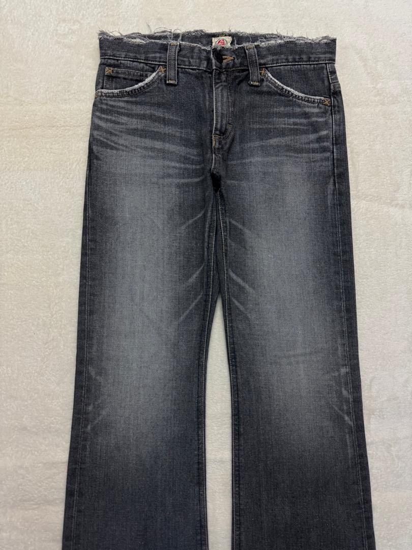 Lee 💥FLARED💥VINTAGE 90s LEE SAND WASHED DISTRESSED BELL BOTTOM Size US 27 - 3 Thumbnail