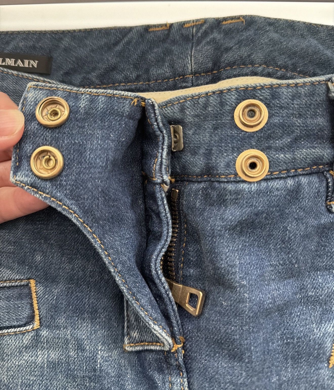 Balmain BALMAIN SS 2012 Biker Zip Jeans Denim Decarnin Blue pants Size US 28 / EU 44 - 5 Thumbnail