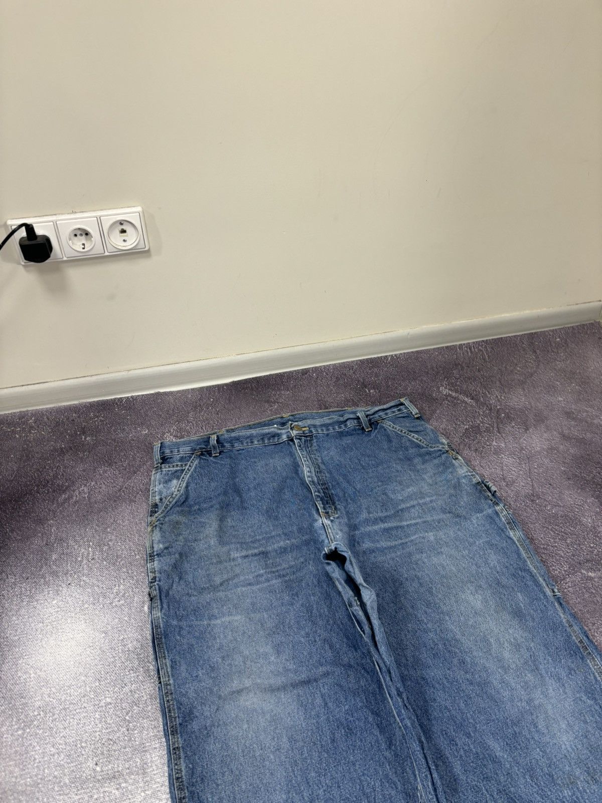 Carhartt Vintage 90s Carhartt USA Blue Denim Work Hype Baggy Jeans Size US 42 / EU 58 - 13 Thumbnail