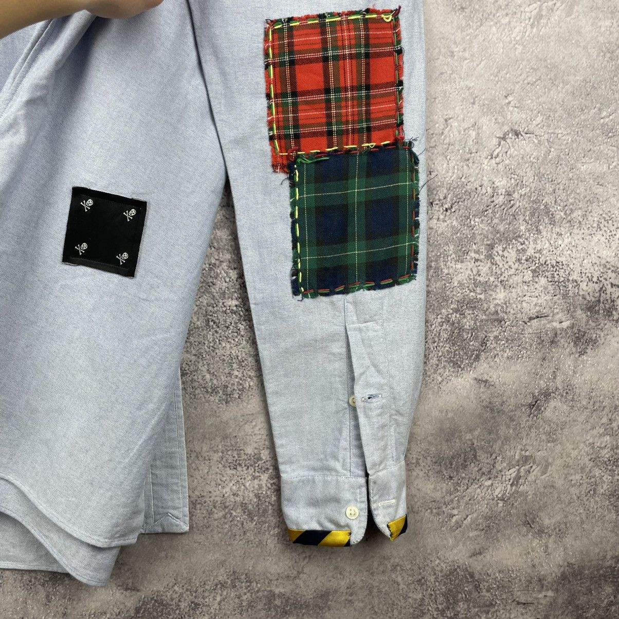 Polo Ralph Lauren Polo Ralph Lauren Rugby Patchwork Oxford Blue Shirt Size US M / EU 48-50 / 2 - 18 Thumbnail