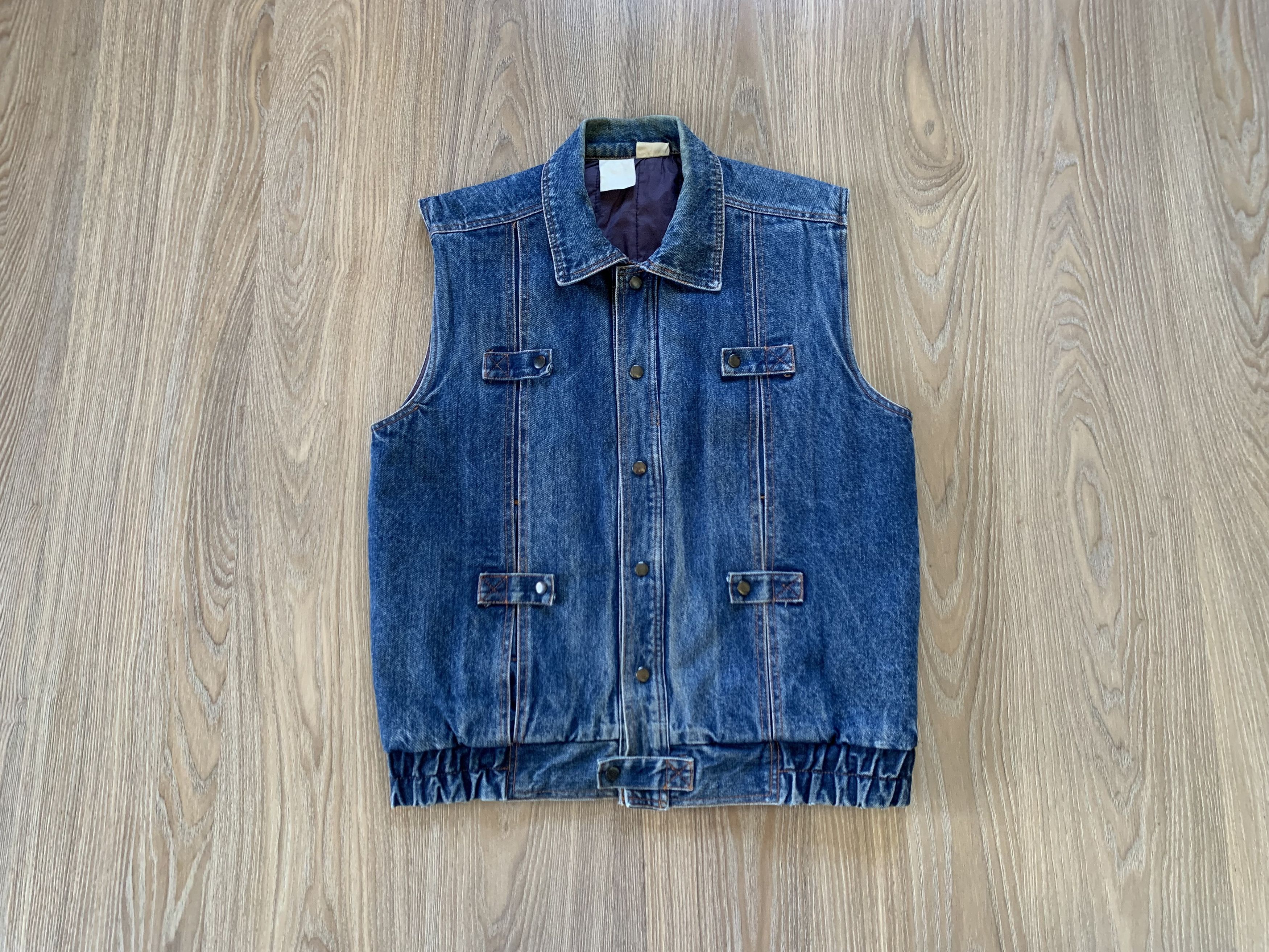 Rare Ackermann Retro Denim Vest With Hidden Pockets