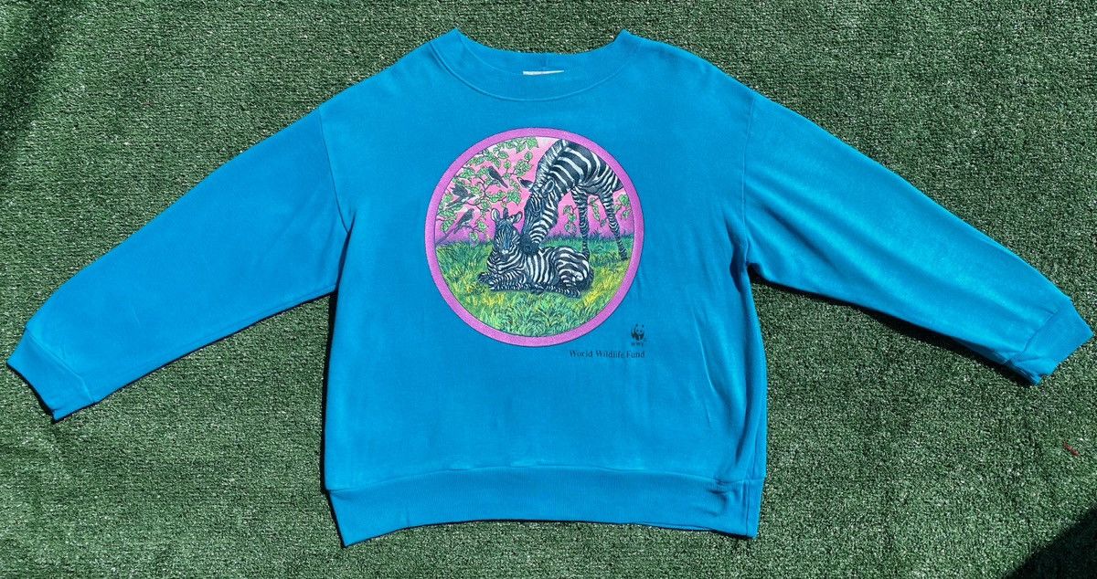 WWF 80’s Zebra World Wildlife Fund WWF Sweatshirt Medium Size M / US 6-8 / IT 42-44 - 2 Thumbnail