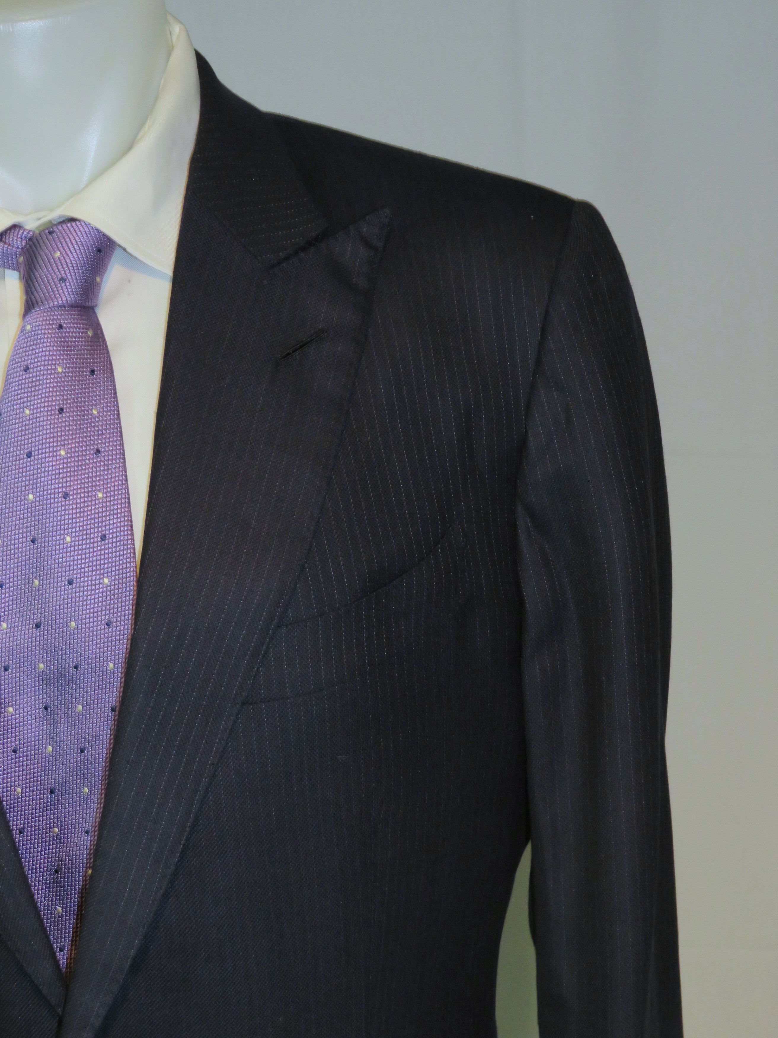 Tom Ford O'Connor Blue Stripe Silk Blend Current Two Button Suit 44L Size 44L - 5 Thumbnail